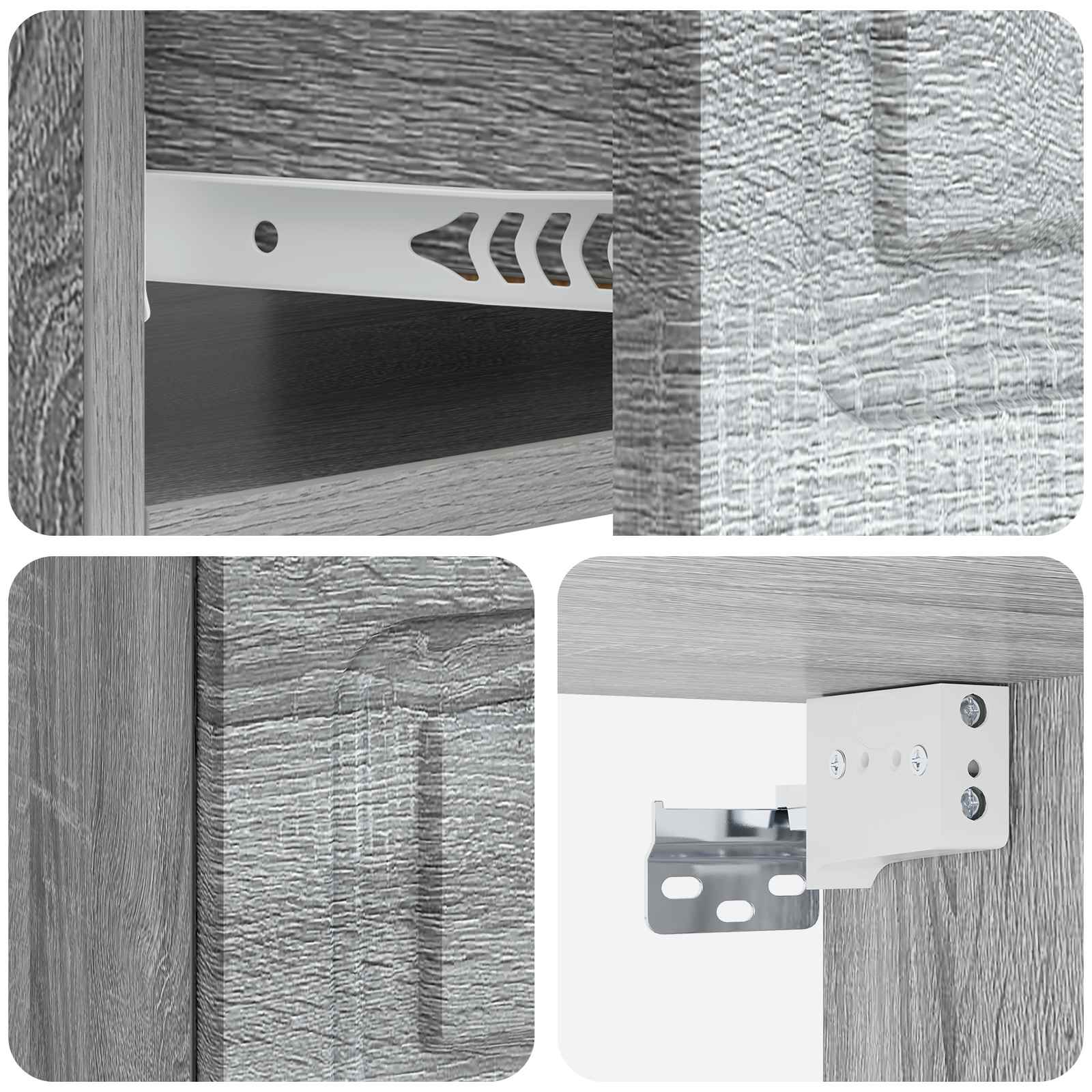 Cabinet de chevet mural 2 pcs Sonoma gris 49 x 34,5 x 20 cm - XIOS