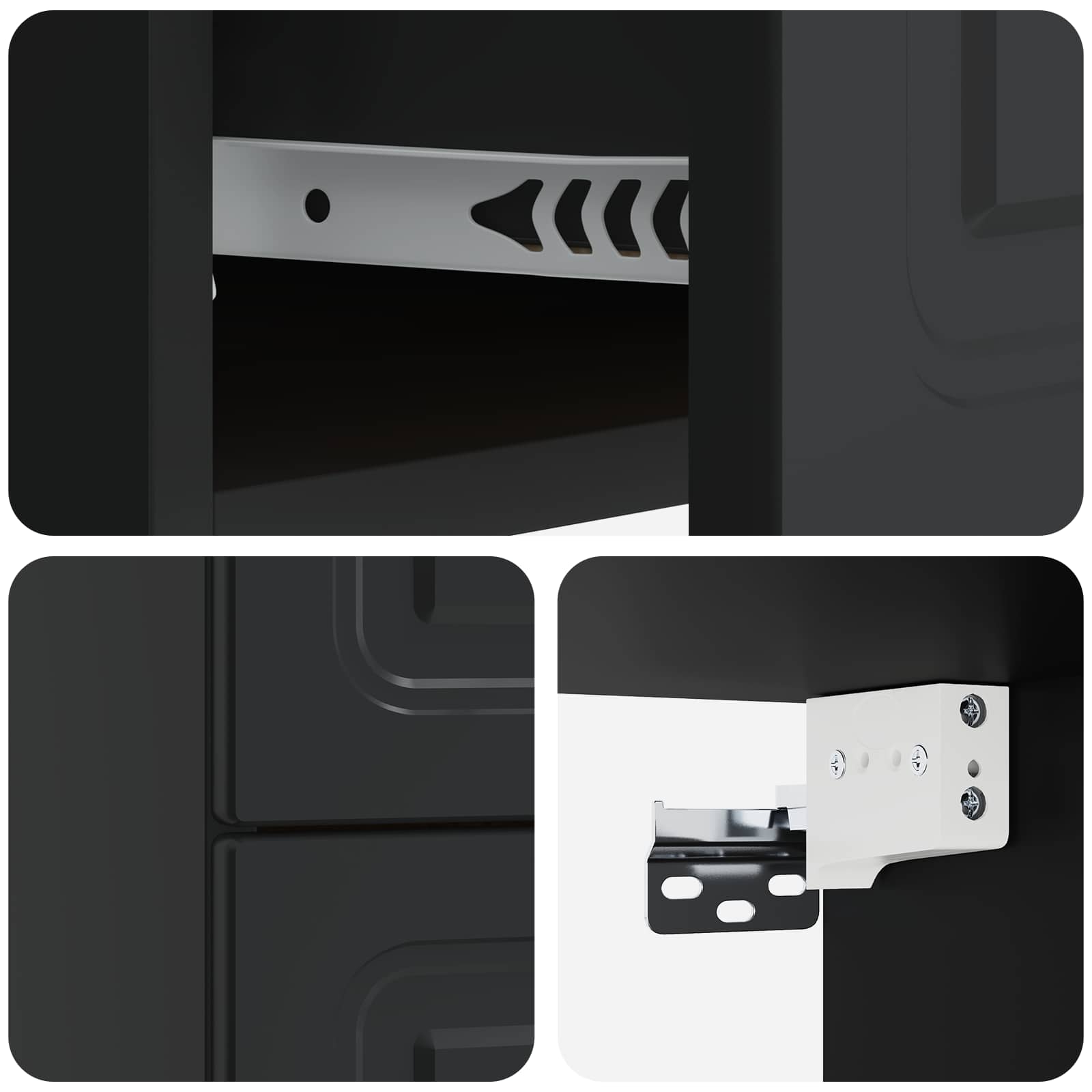 Cabinet de chevet mural 2 pcs Noir 34,5 x 33 x 40 cm - XIOS