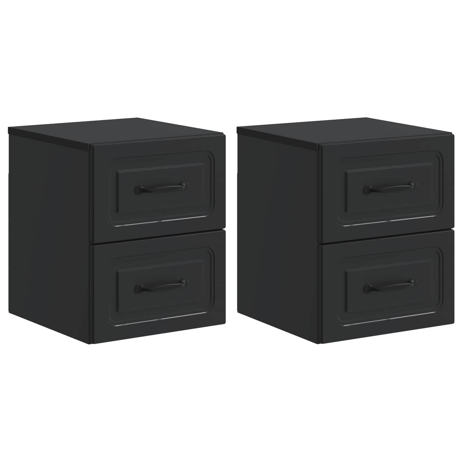Cabinet de chevet mural 2 pcs Noir 34,5 x 33 x 40 cm - XIOS