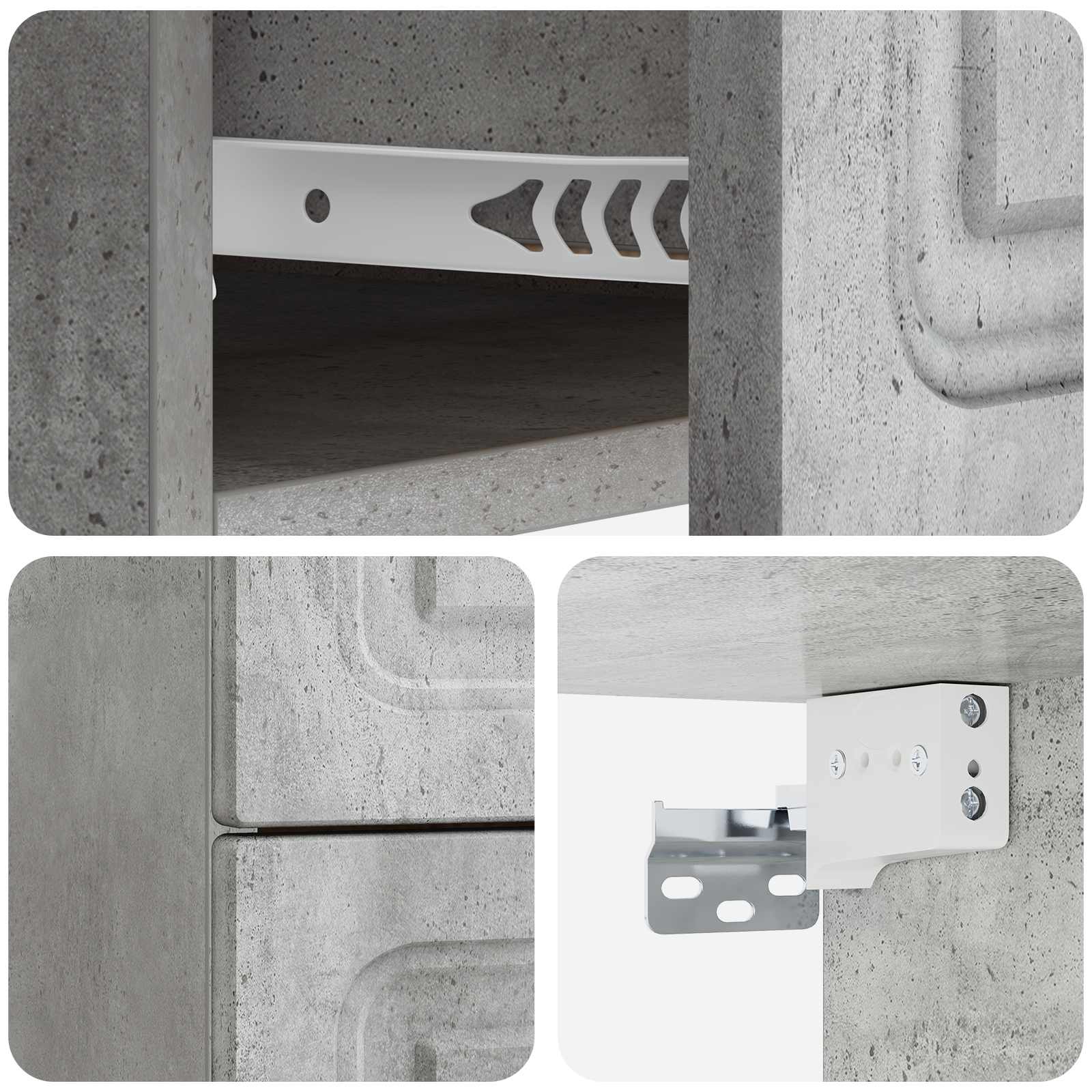 Cabinet de chevet mural 2 pcs Gris béton 34,5 x 33 x 40 cm - XIOS