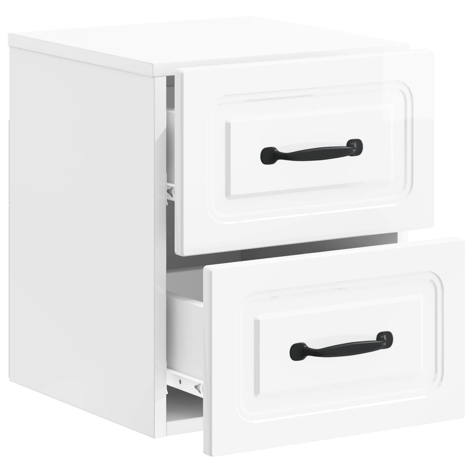 Cabinet de chevet mural 2 pcs Blanc brillant 34,5 x 33 x 40 cm - XIOS