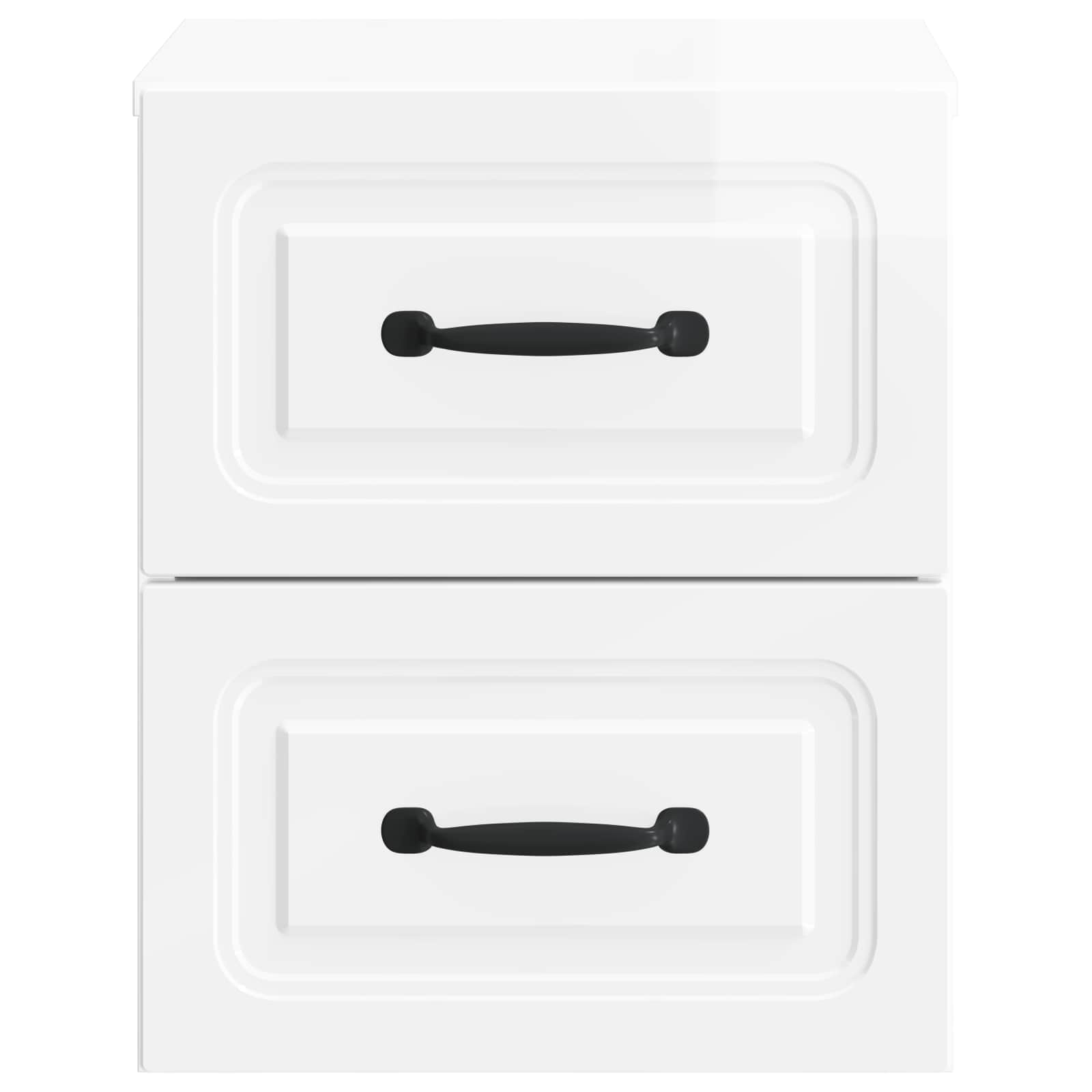 Cabinet de chevet mural 2 pcs Blanc brillant 34,5 x 33 x 40 cm - XIOS
