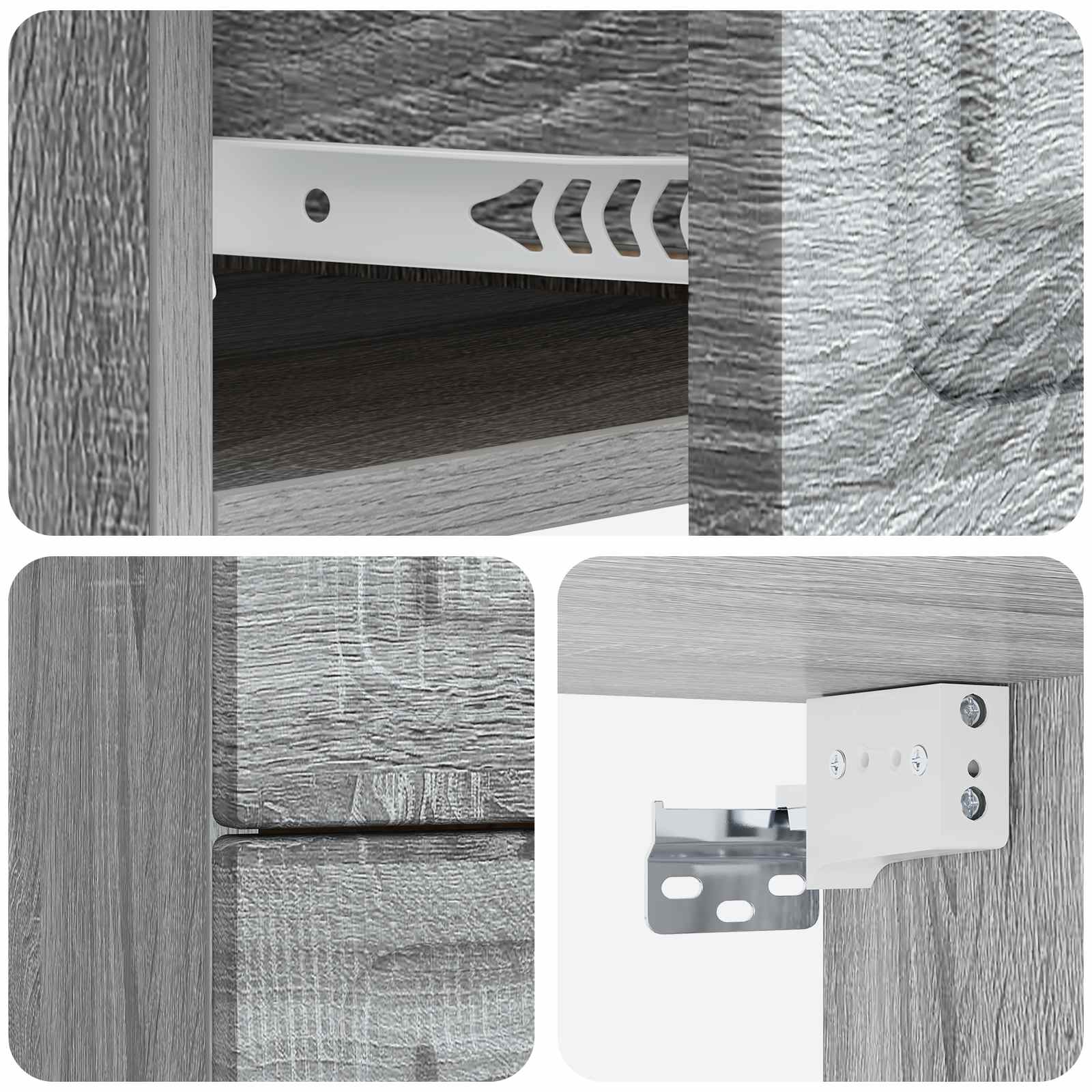 Cabinet de chevet mural 2 pcs Sonoma gris 34,5 x 33 x 40 cm - XIOS