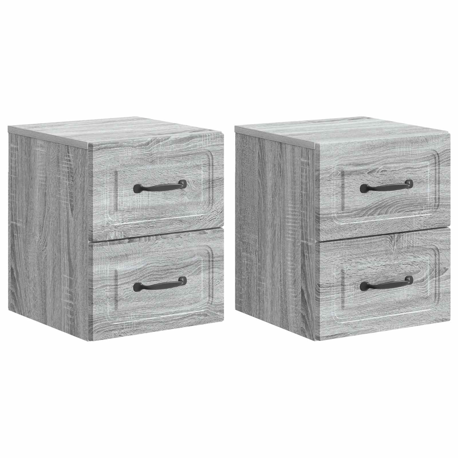 Cabinet de chevet mural 2 pcs Sonoma gris 34,5 x 33 x 40 cm - XIOS