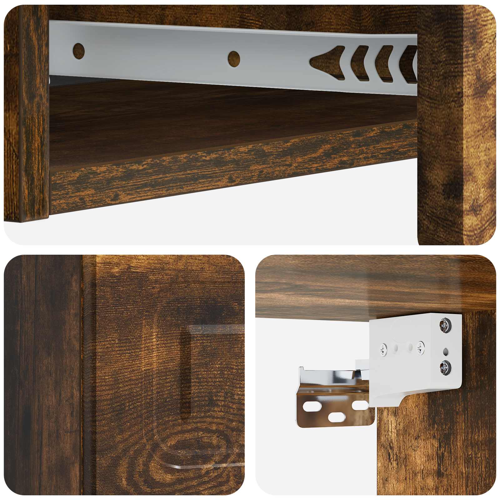 Table d'appoint murale Chêne fumé 87,5 x 34,5 x 17 cm - XIOS