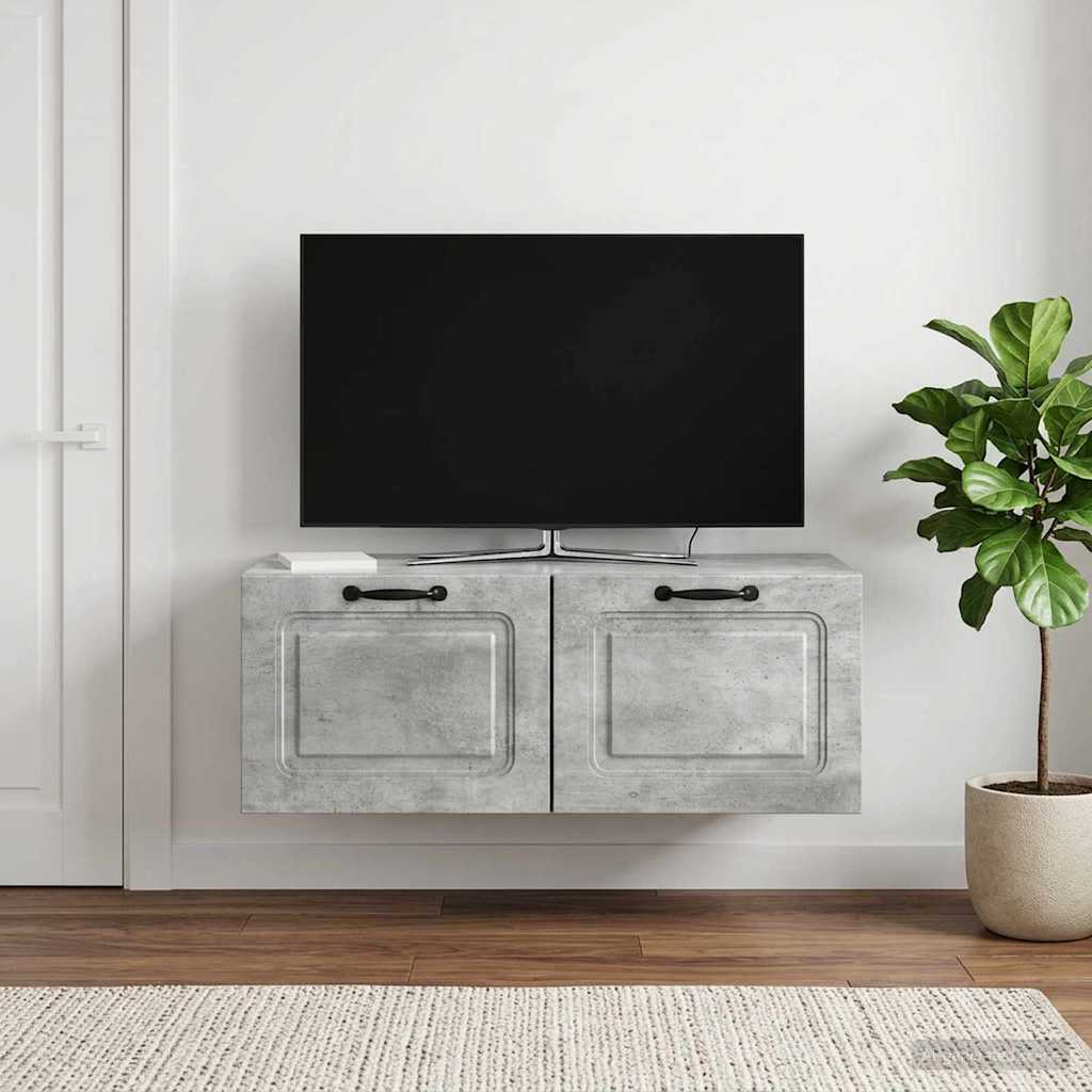 Meuble TV mural Gris béton 78,5 x 41 x 30 cm Bois d'ingénierie - XIOS