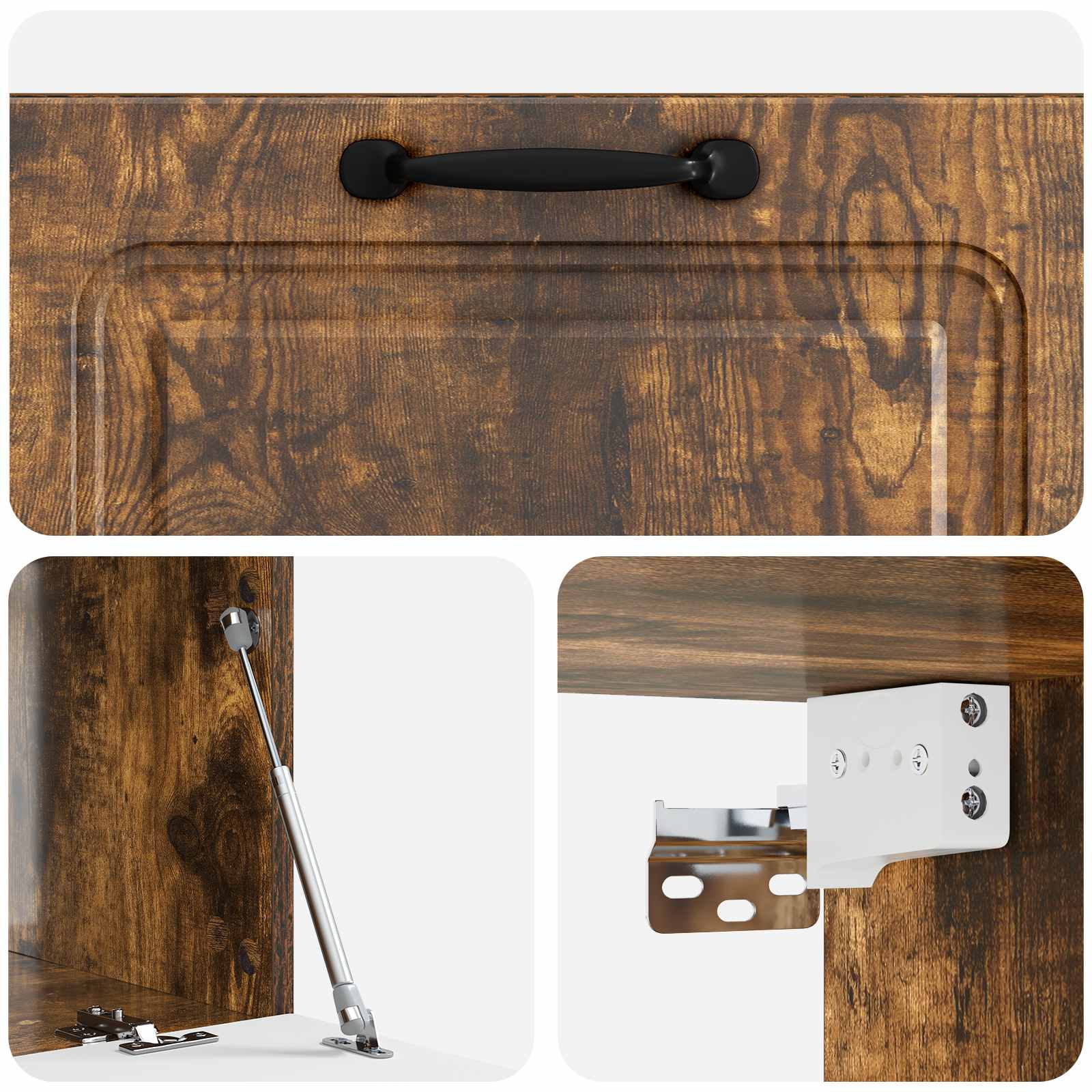 Meuble TV mural Chêne fumé 78,5 x 41 x 30 cm Bois d'ingénierie - XIOS
