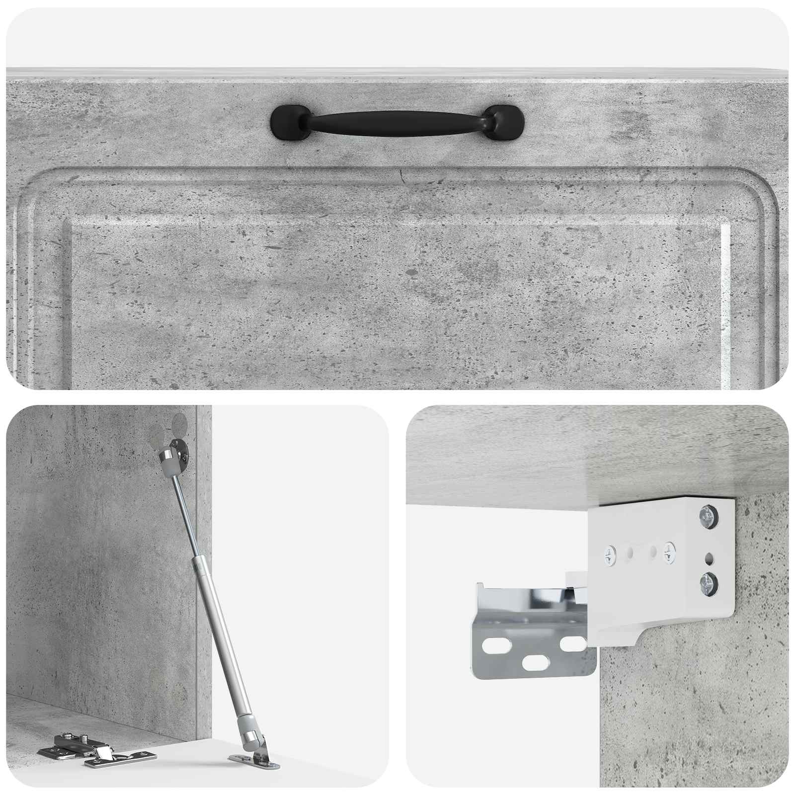 Meuble TV mural Gris béton 98 x 41 x 30 cm Bois d'ingénierie - XIOS