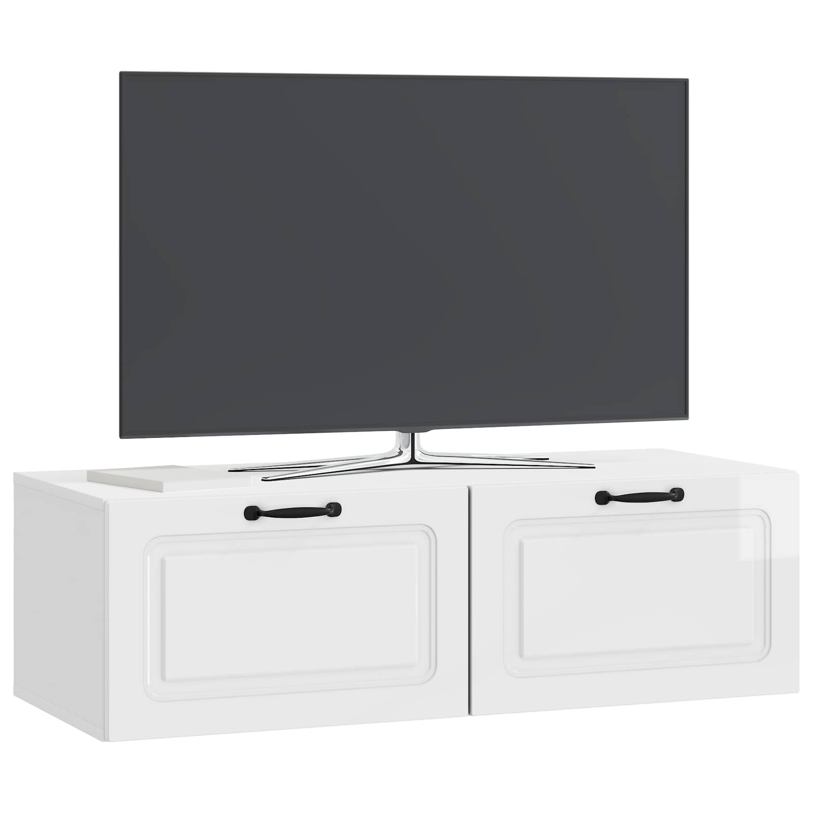 Meuble TV mural Montage mural Blanc brillant 98 x 41 x 30 cm - XIOS