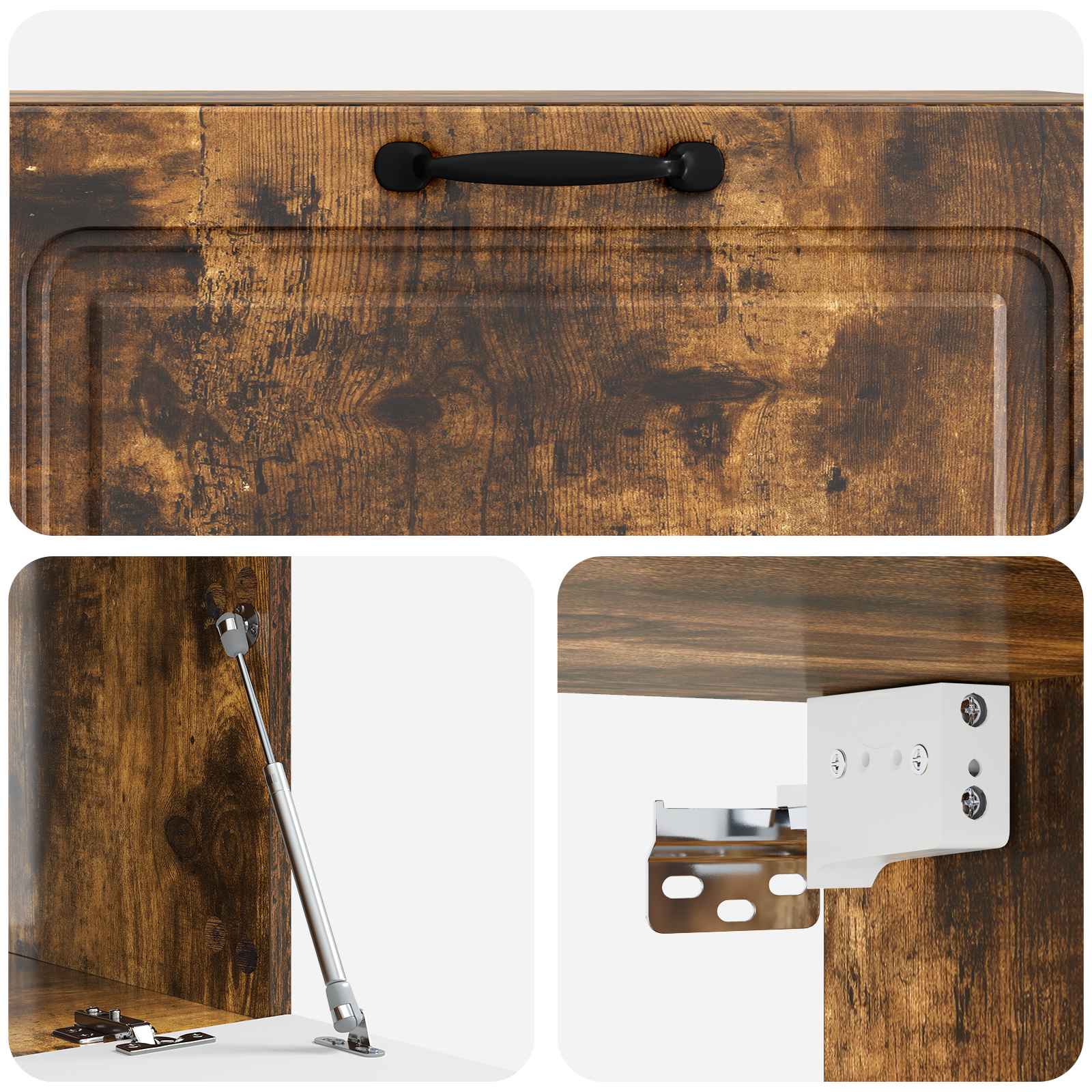 Meuble TV mural Chêne fumé 98 x 41 x 30 cm Bois d'ingénierie - XIOS