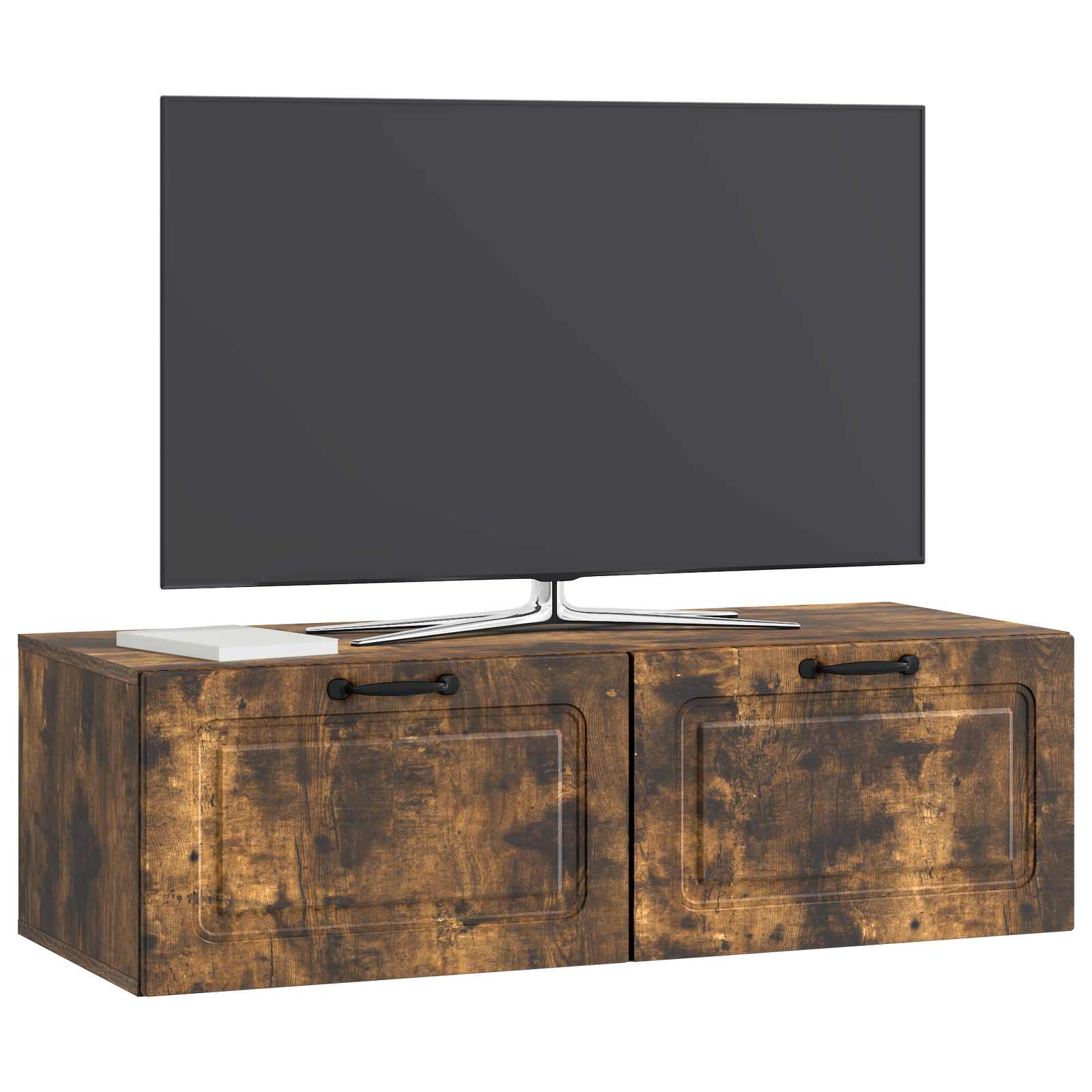 Meuble TV mural Chêne fumé 98 x 41 x 30 cm Bois d'ingénierie - XIOS