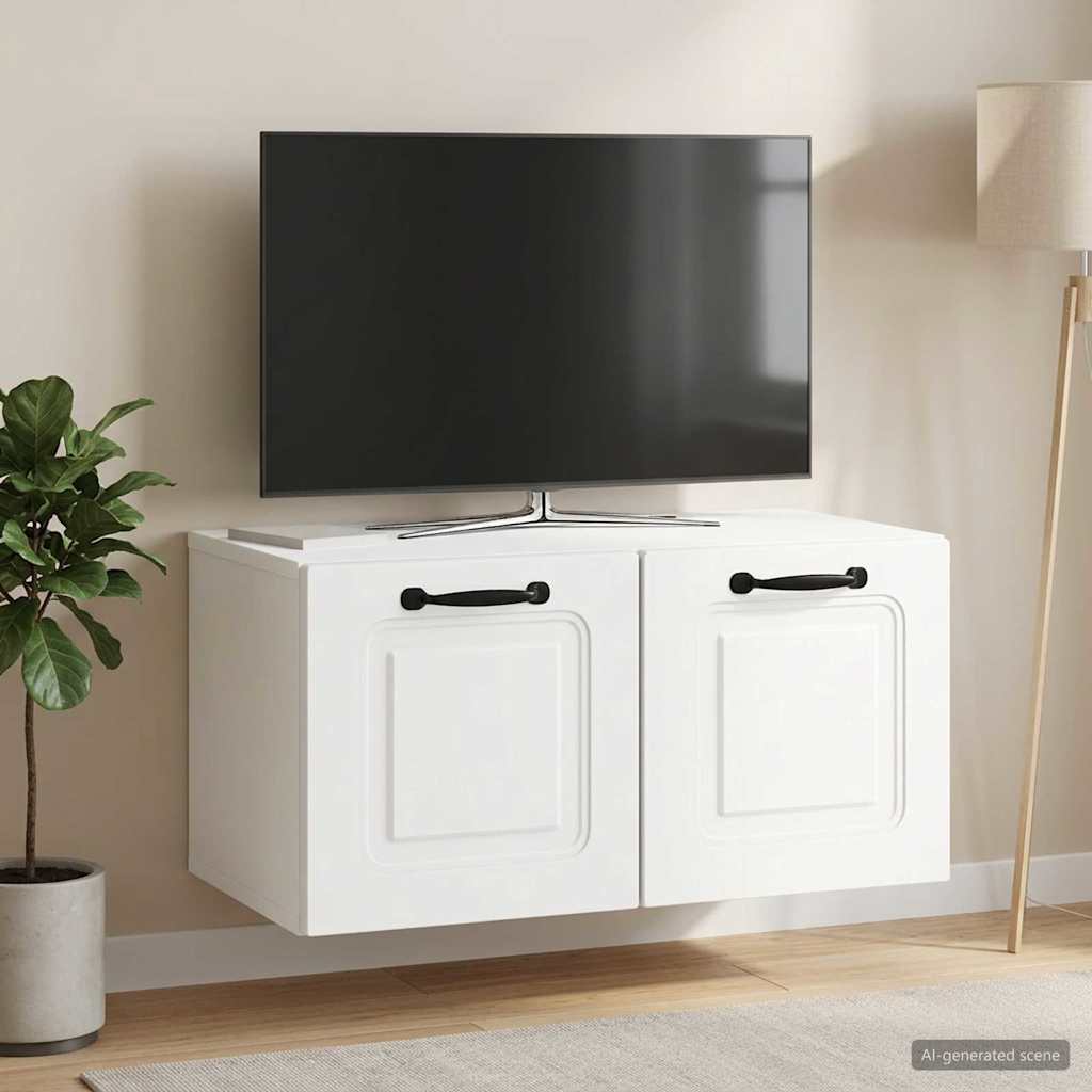 Meuble TV mural Blanc 59,5 x 31 x 30 cm Bois d'ingénierie - XIOS