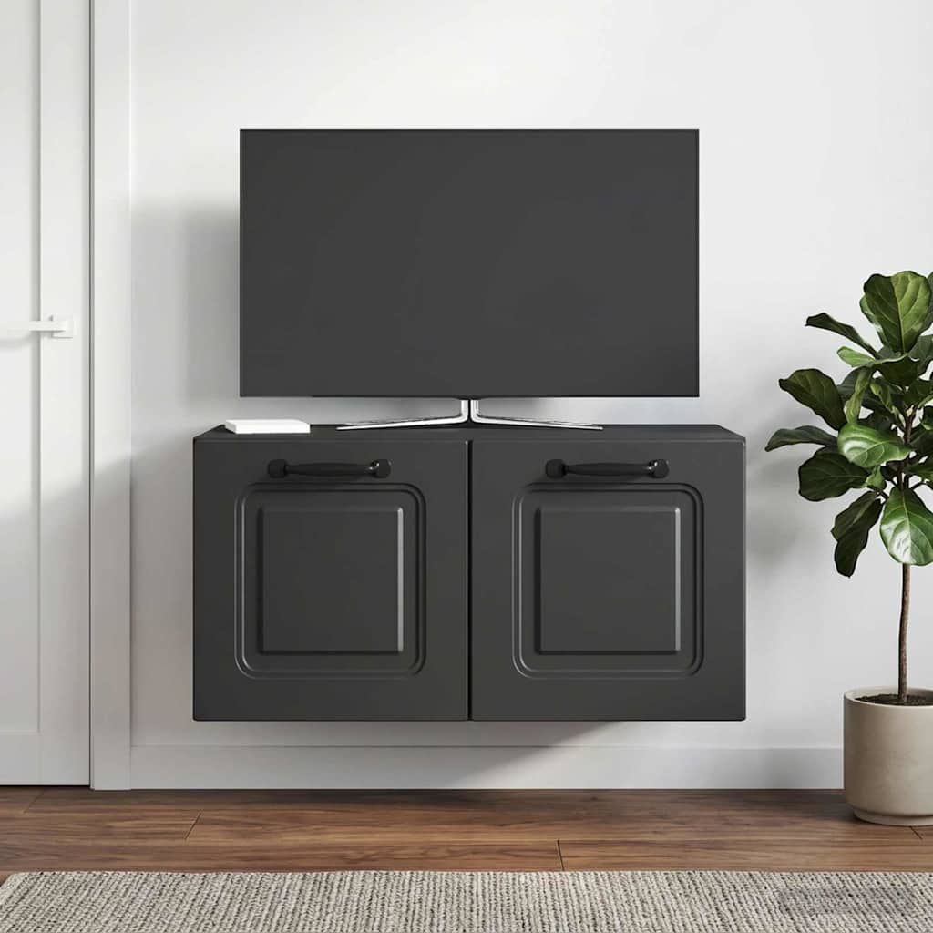 Meuble TV mural Noir 59,5 x 31 x 30 cm Bois d'ingénierie - XIOS