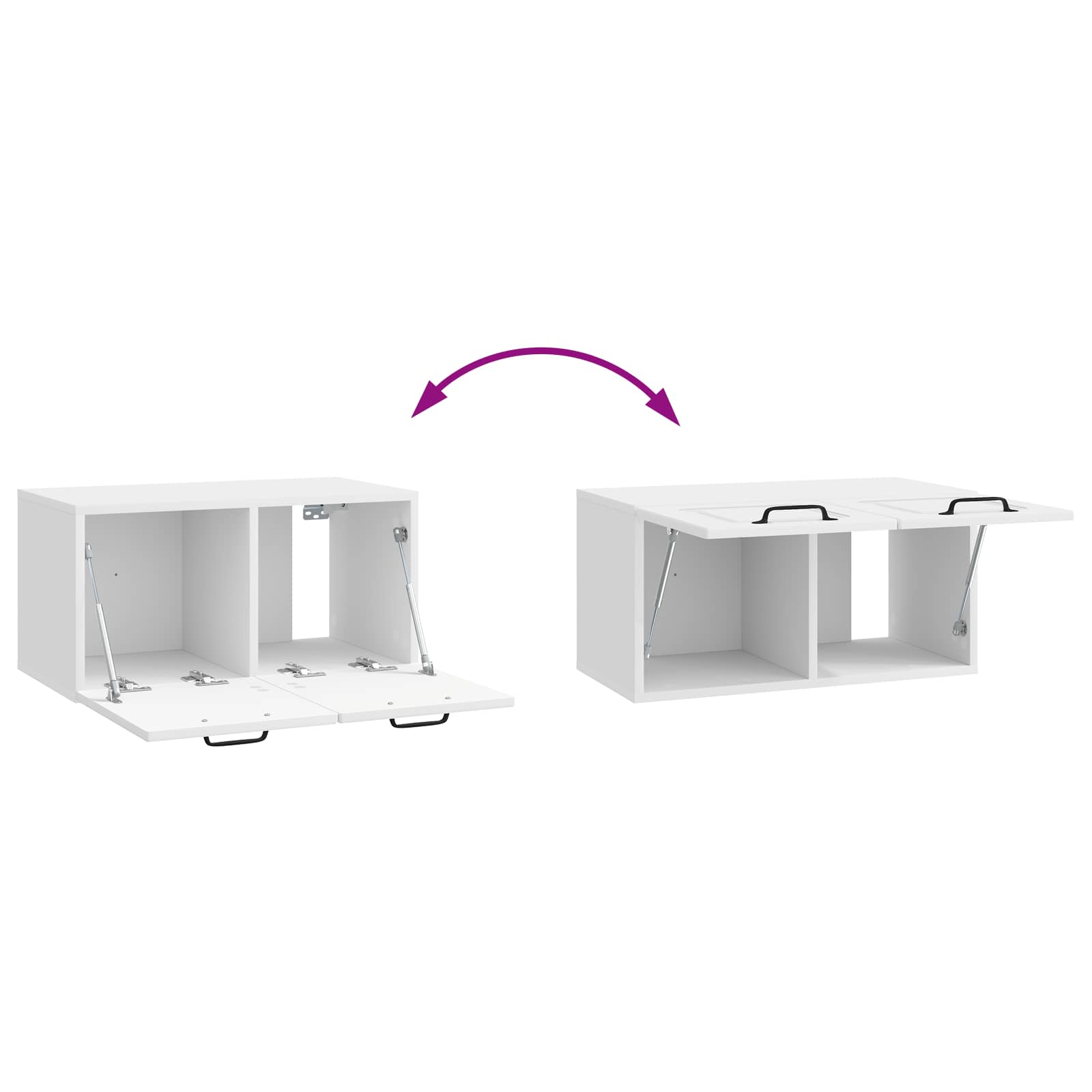 Meuble TV mural Montage mural Blanc brillant 59,5 x 31 x 30 cm - XIOS