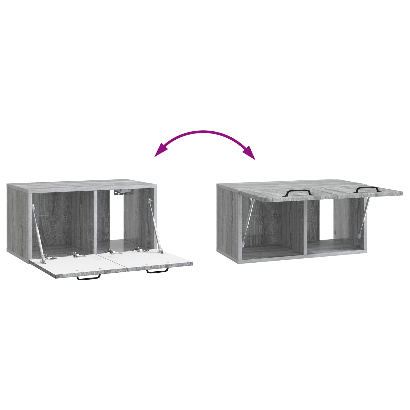 Meuble TV mural Sonoma gris 59,5 x 31 x 30 cm Bois d'ingénierie - XIOS