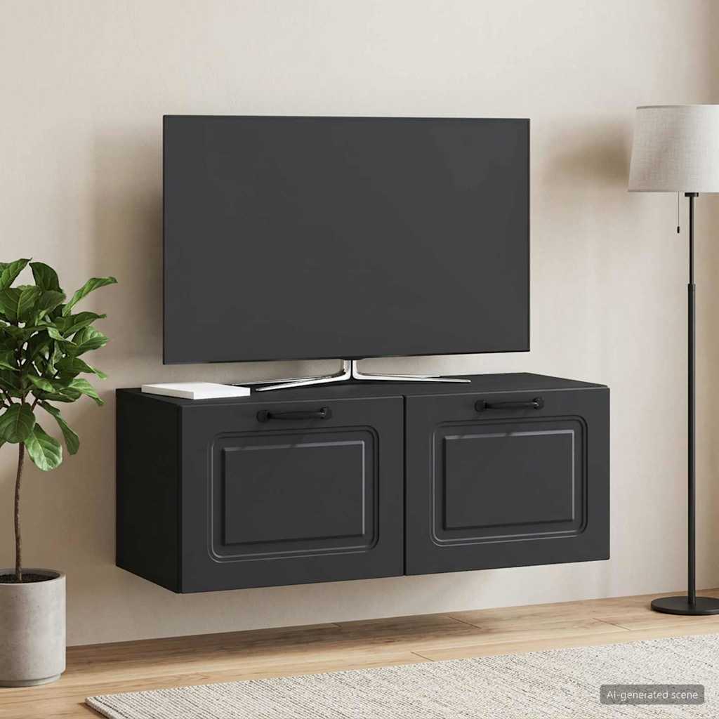Meuble TV mural Noir 78,5 x 31 x 30 cm Bois d'ingénierie - XIOS