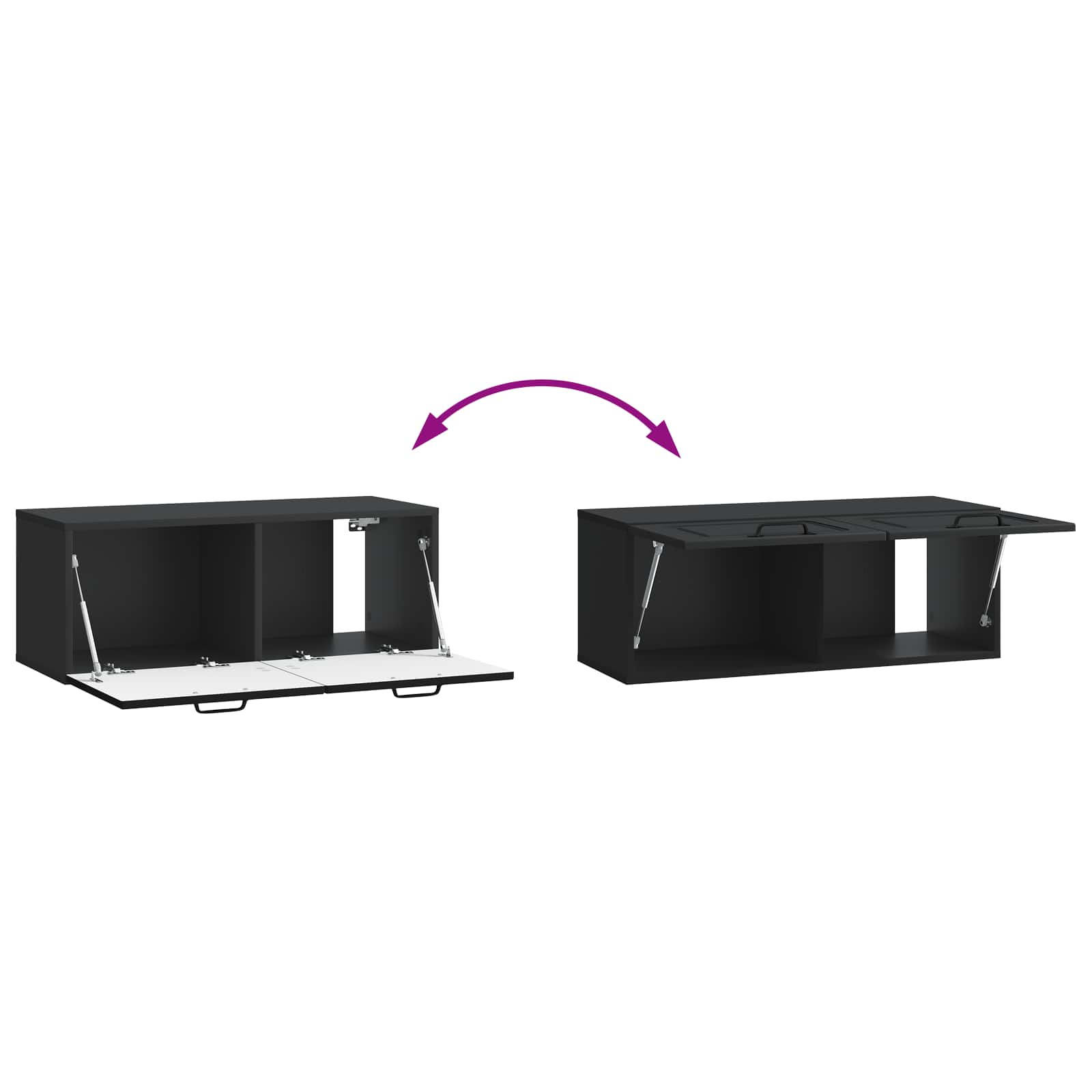 Meuble TV mural Noir 78,5 x 31 x 30 cm Bois d'ingénierie - XIOS