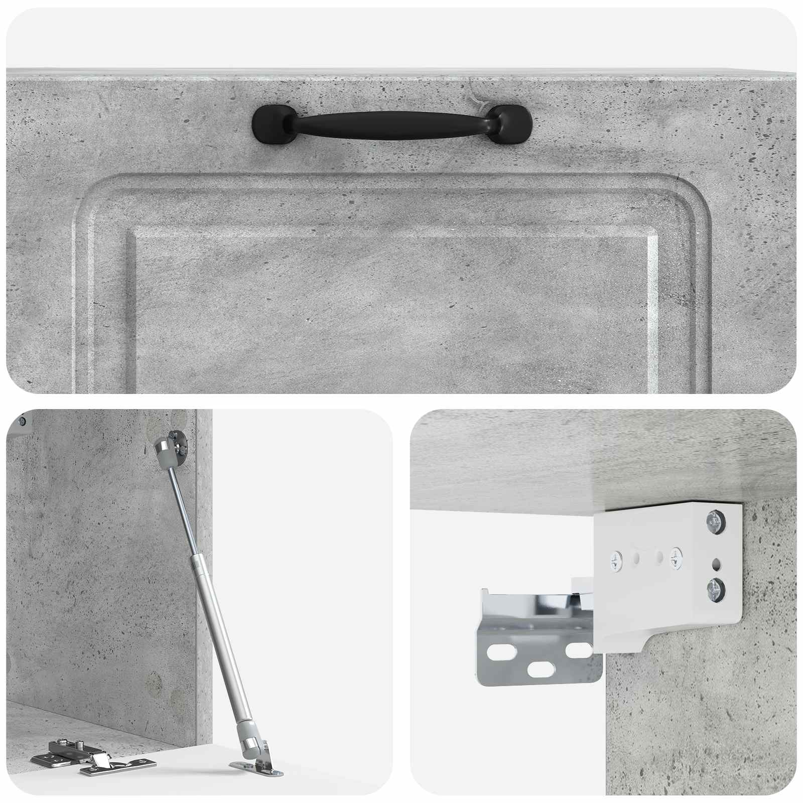 Meuble TV mural Gris béton 78,5 x 31 x 30 cm Bois d'ingénierie - XIOS