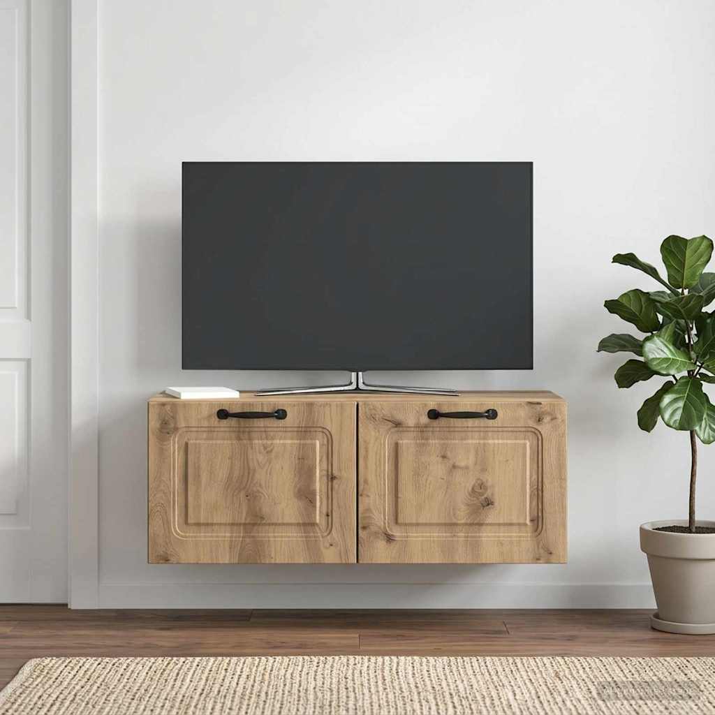 Meuble TV mural 78,5 x 31 x 30 cm Chêne artisanal