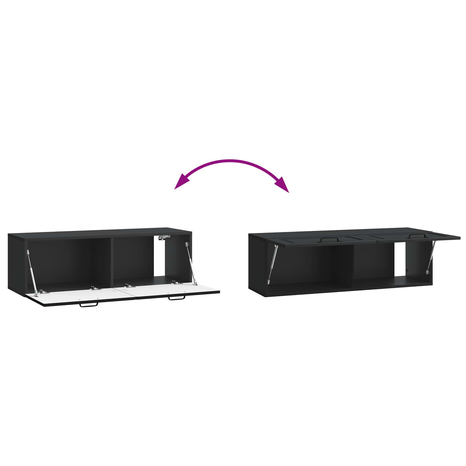 Meuble TV mural Noir 98 x 31 x 30 cm Bois d'ingénierie - XIOS