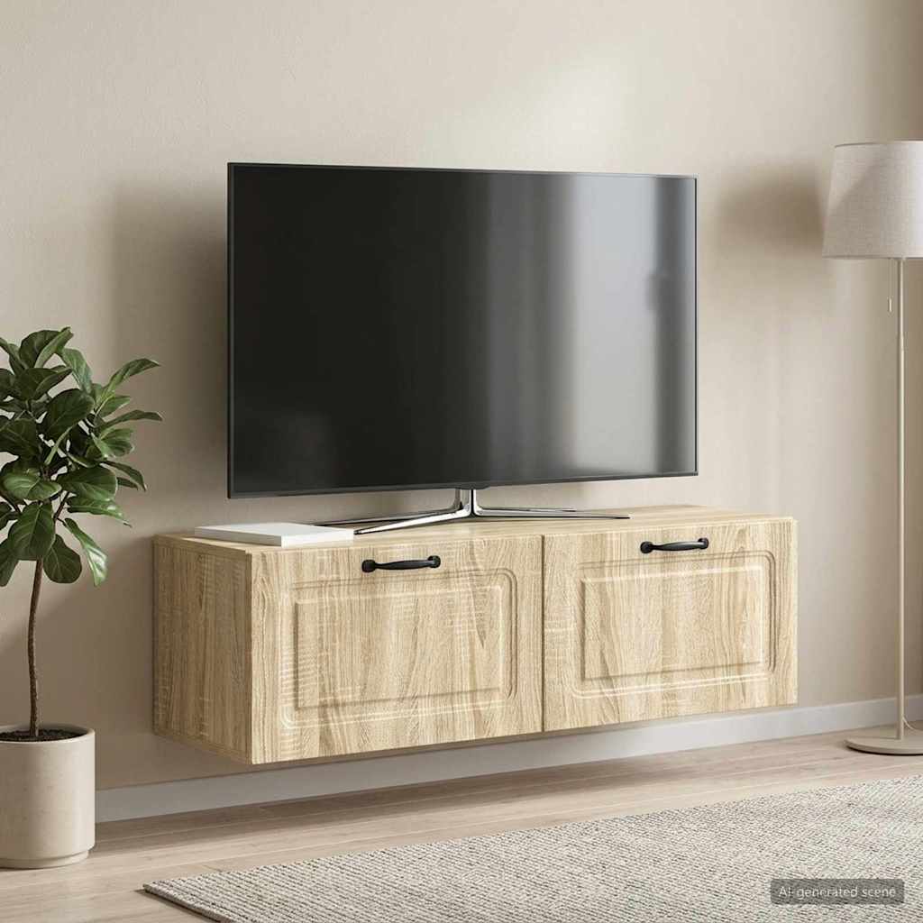 Meuble TV mural Chêne Sonoma 98 x 31 x 30 cm Bois d'ingénierie - XIOS