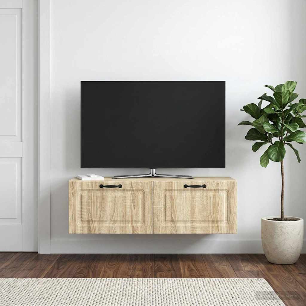 Meuble TV mural Chêne Sonoma 98 x 31 x 30 cm Bois d'ingénierie - XIOS
