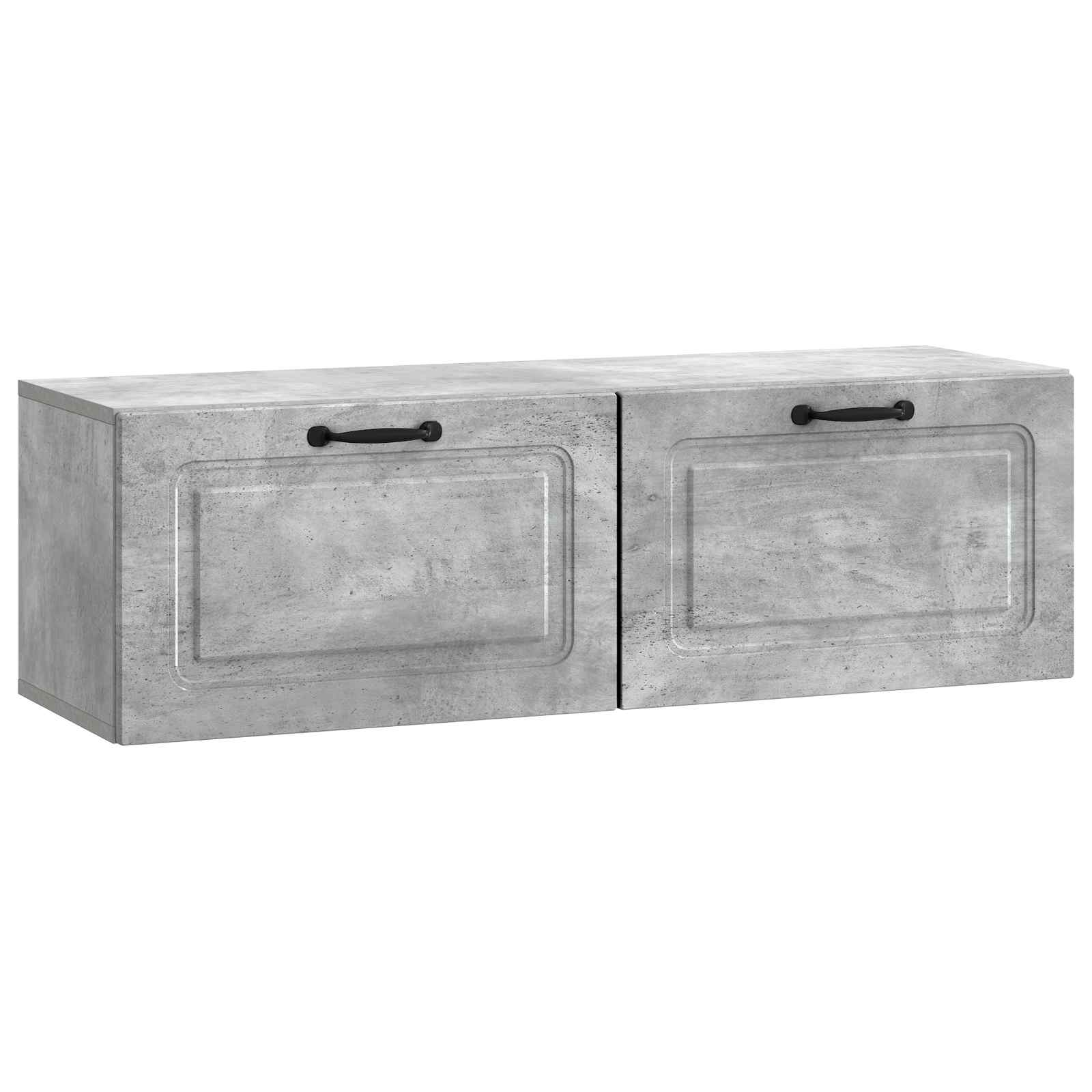 Meuble TV mural Gris béton 98 x 31 x 30 cm Bois d'ingénierie - XIOS