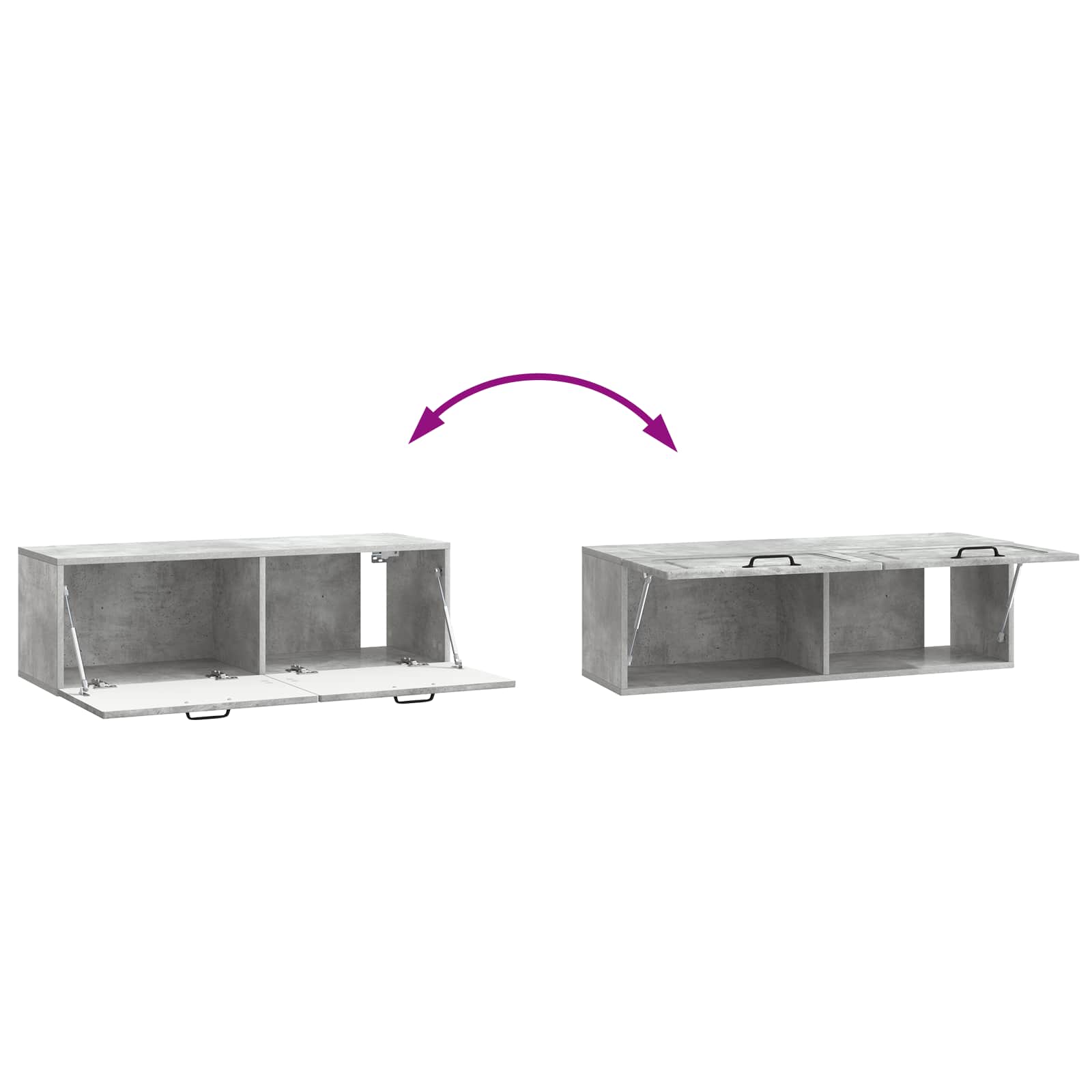 Meuble TV mural Gris béton 98 x 31 x 30 cm Bois d'ingénierie - XIOS