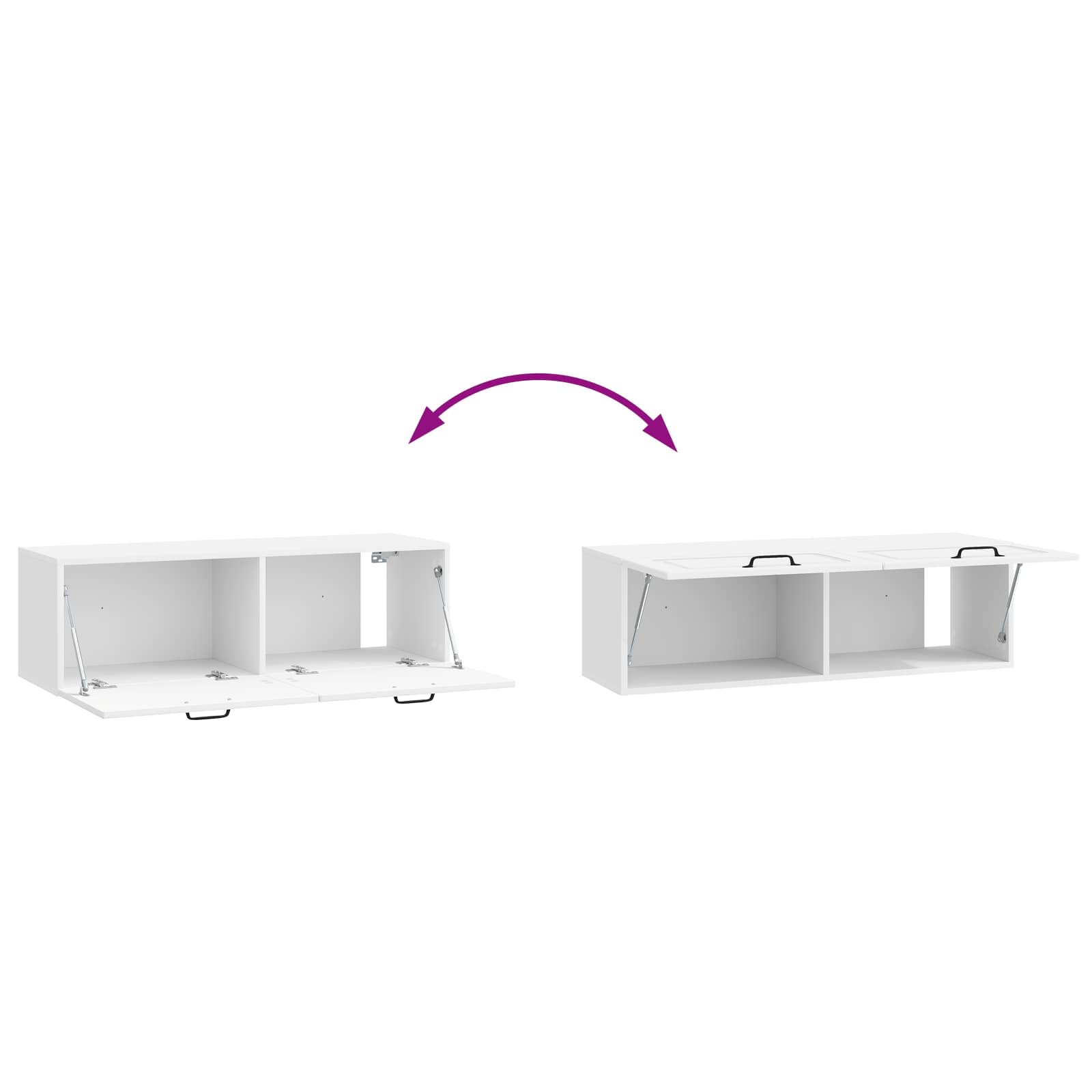 Meuble TV mural Montage mural Blanc brillant 98 x 31 x 30 cm - XIOS