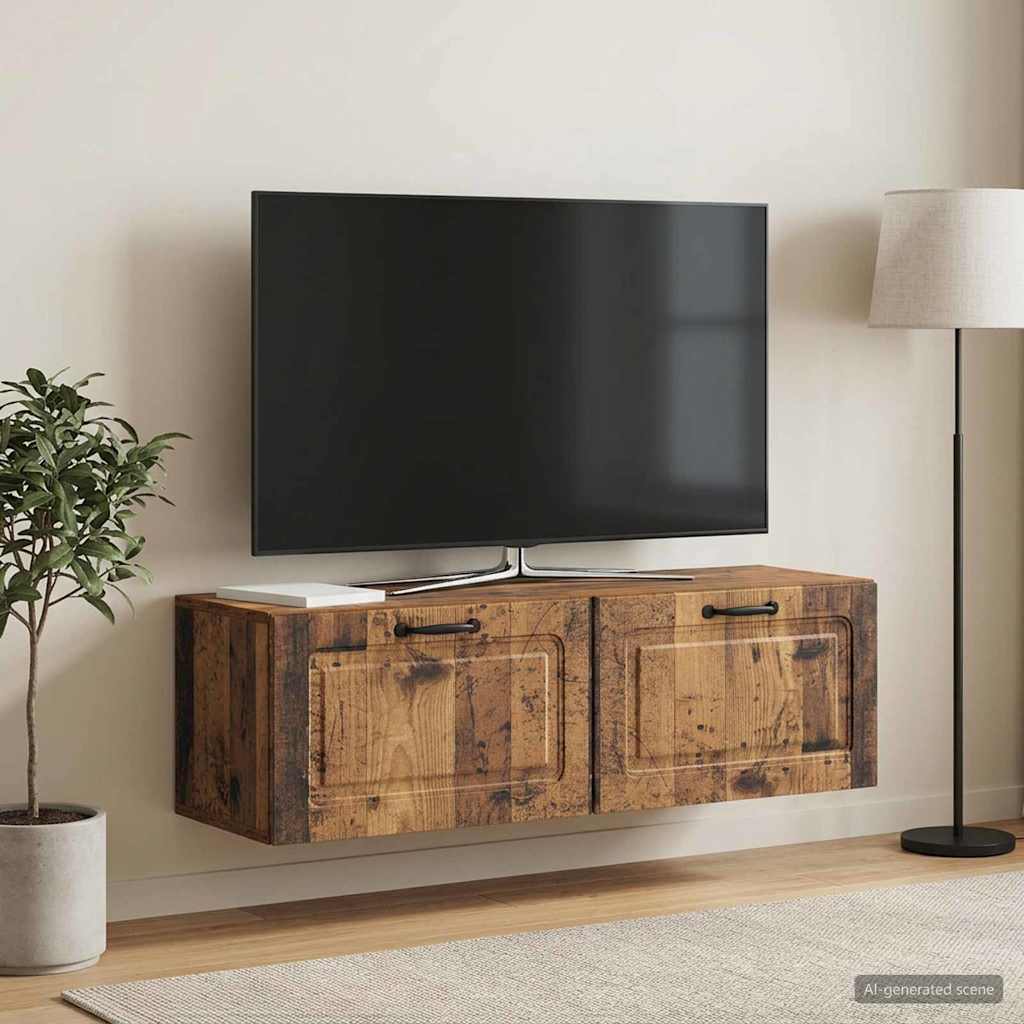 Meuble TV mural Bois ancien 98 x 31 x 30 cm Bois d'ingénierie - XIOS