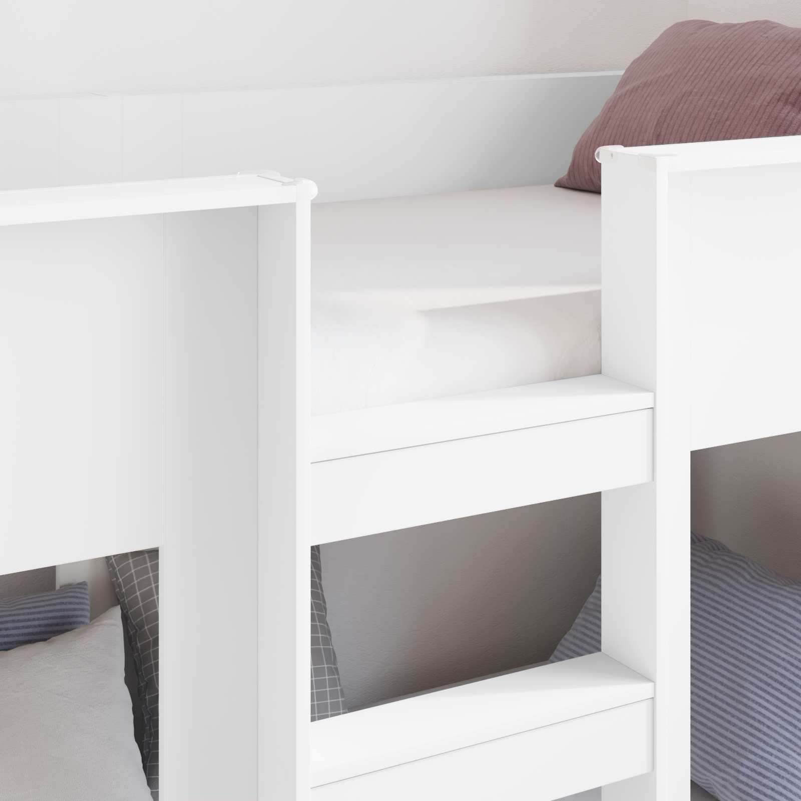 Lit Superposé pour Enfants Blanc 75 x 190 cm Bois d'ingénierie - XIOS
