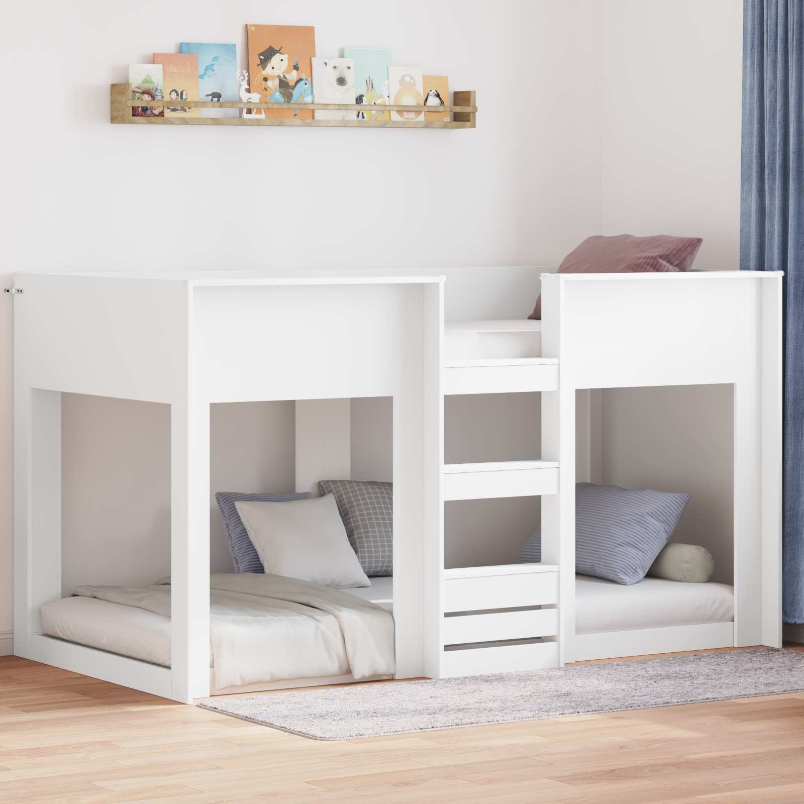 Lit Superposé pour Enfants Blanc 75 x 190 cm Bois d'ingénierie - XIOS