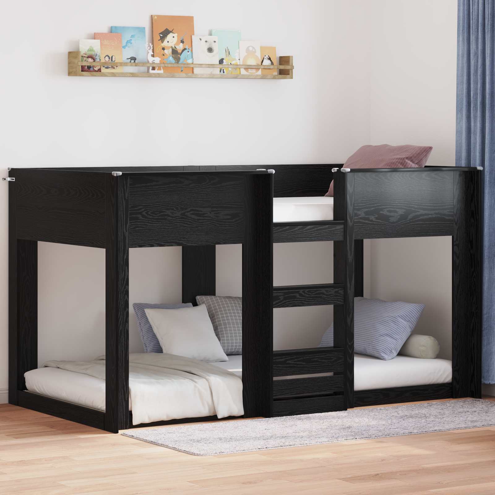 Lit Superposé pour Enfants Chêne noir 75 x 190 cm - XIOS