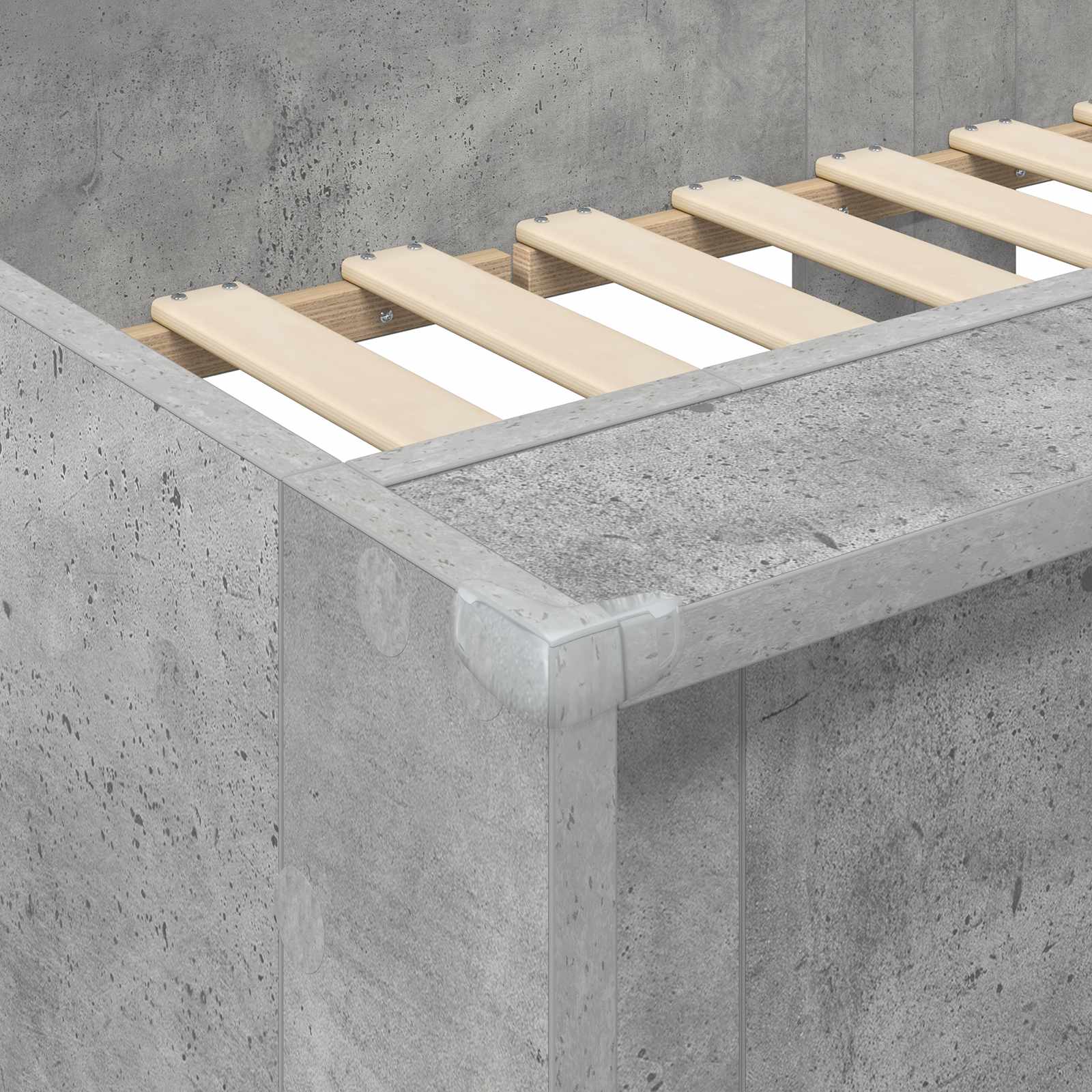 Lit Superposé pour Enfants Gris béton 90 x 190 cm - XIOS