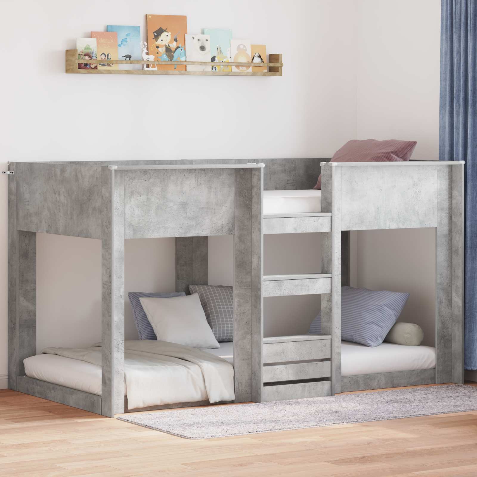 Lit Superposé pour Enfants Gris béton 80 x 200 cm - XIOS