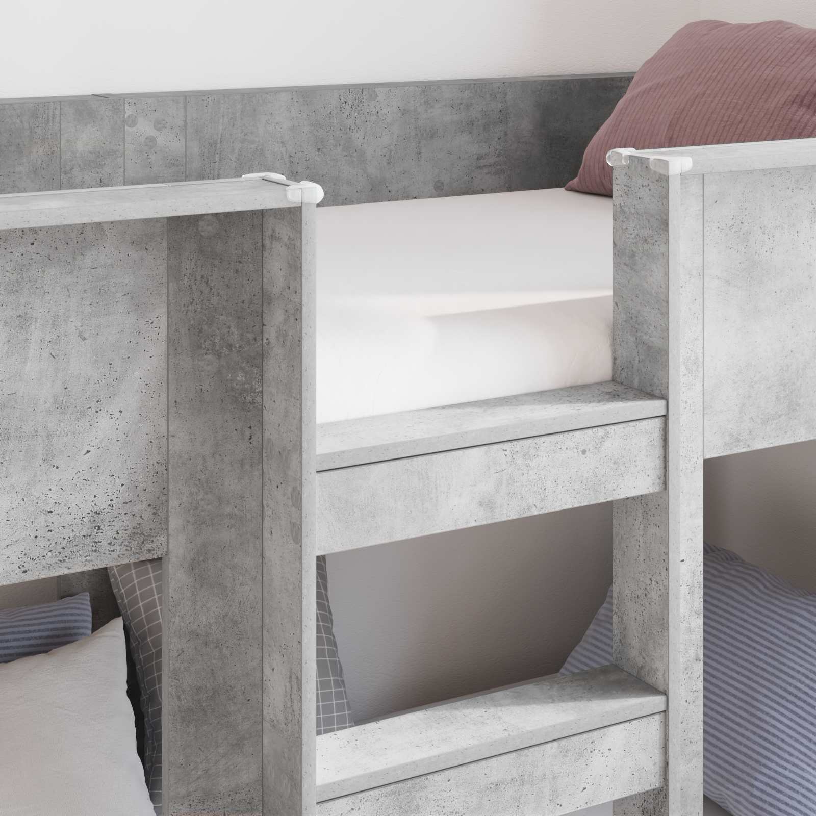 Lit Superposé pour Enfants Gris béton 90 x 200 cm - XIOS