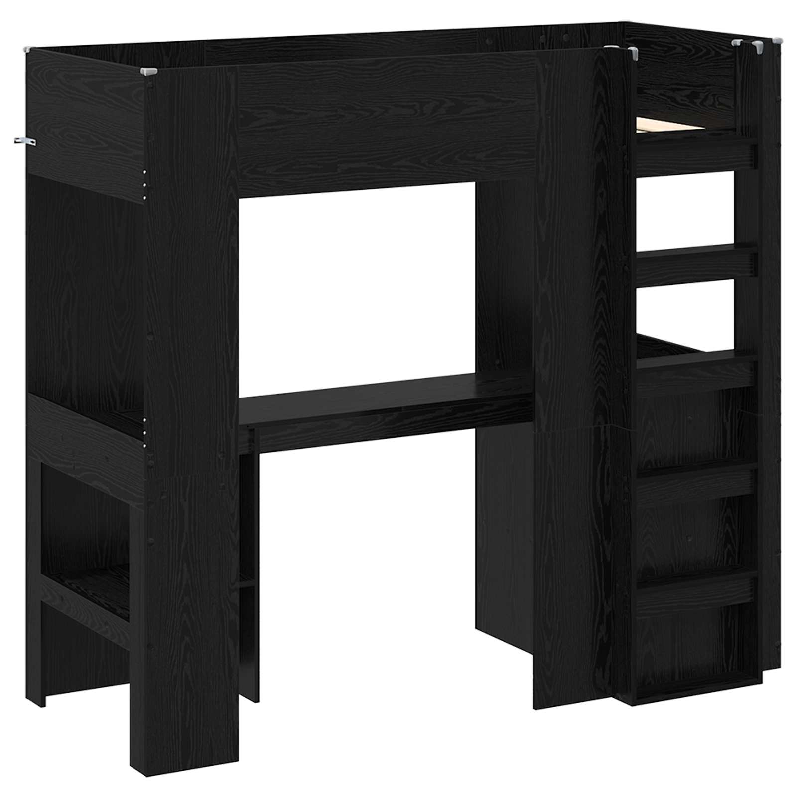 Cadre de lit superposé avec bureau Chêne noir 75 x 190 cm - XIOS