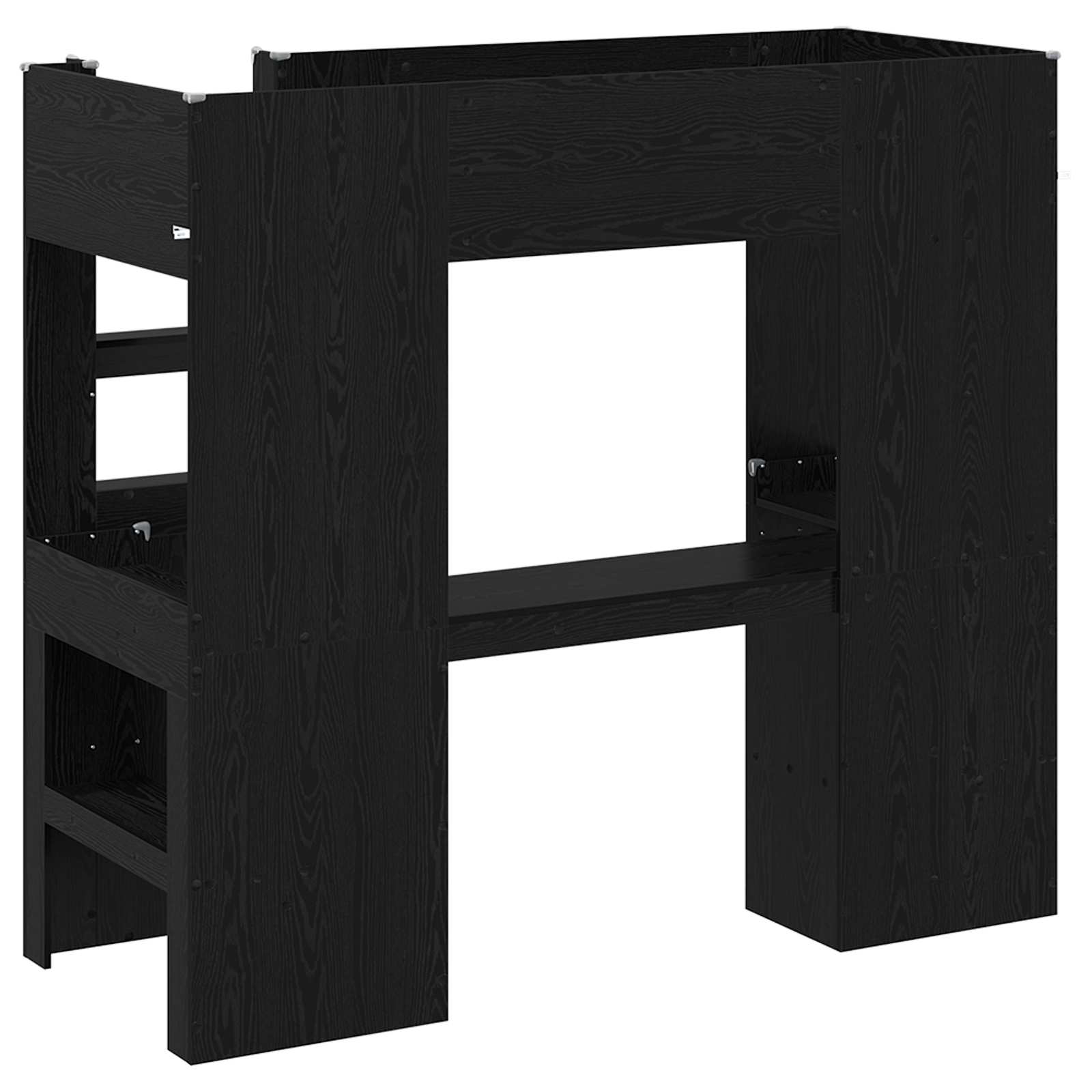 Cadre de lit superposé avec bureau Chêne noir 75 x 190 cm - XIOS