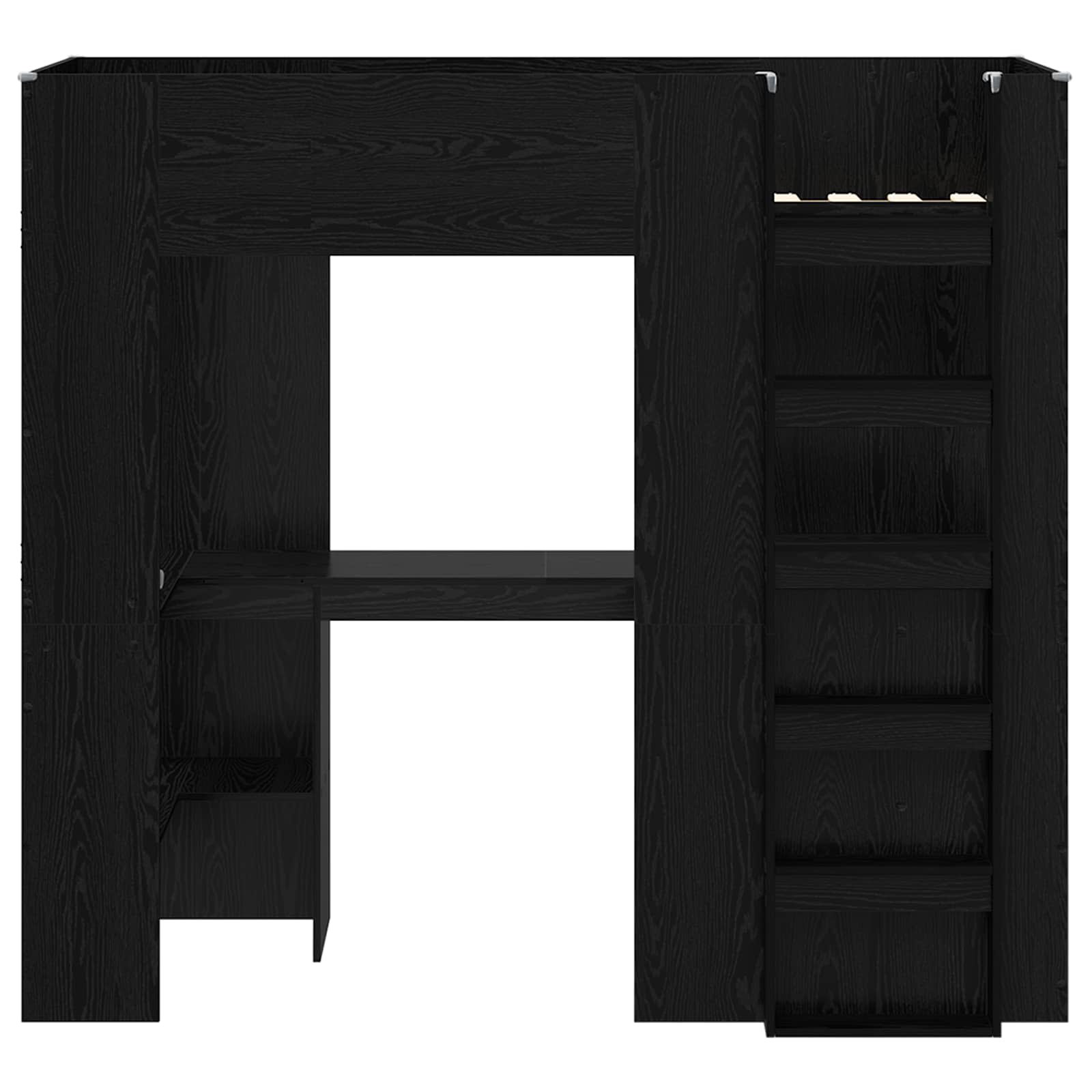 Cadre de lit superposé avec bureau Chêne noir 75 x 190 cm - XIOS
