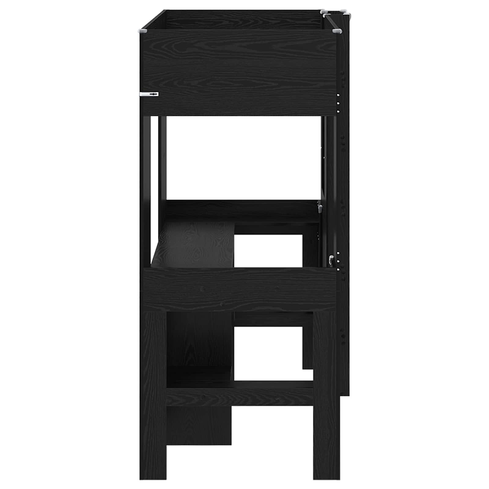 Cadre de lit superposé avec bureau Chêne noir 75 x 190 cm - XIOS