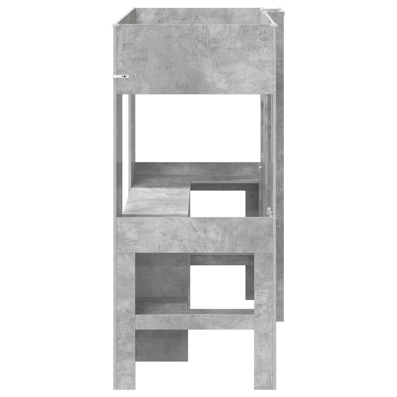 Cadre de lit superposé avec bureau Gris béton 75 x 190 cm - XIOS