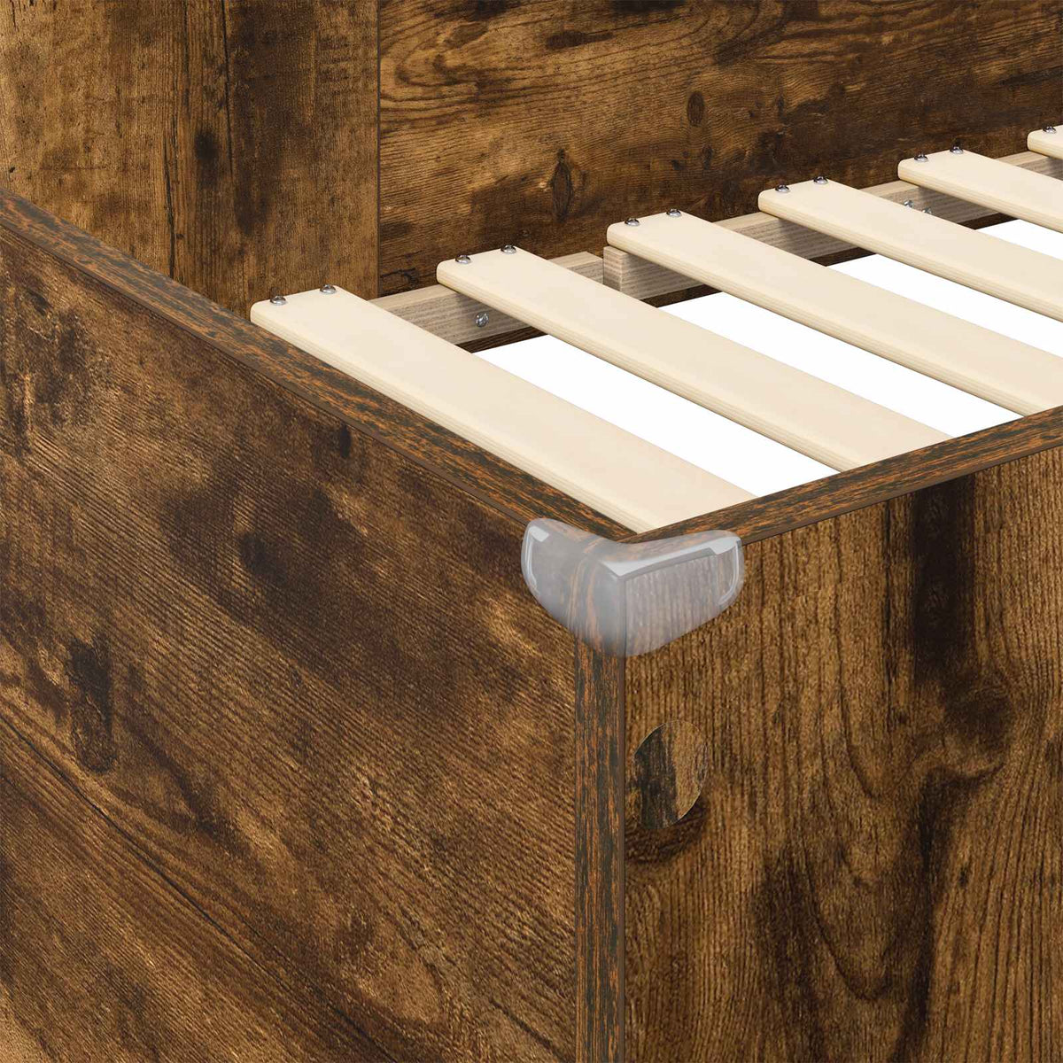 Cadre de lit superposé avec bureau Chêne fumé 75 x 190 cm