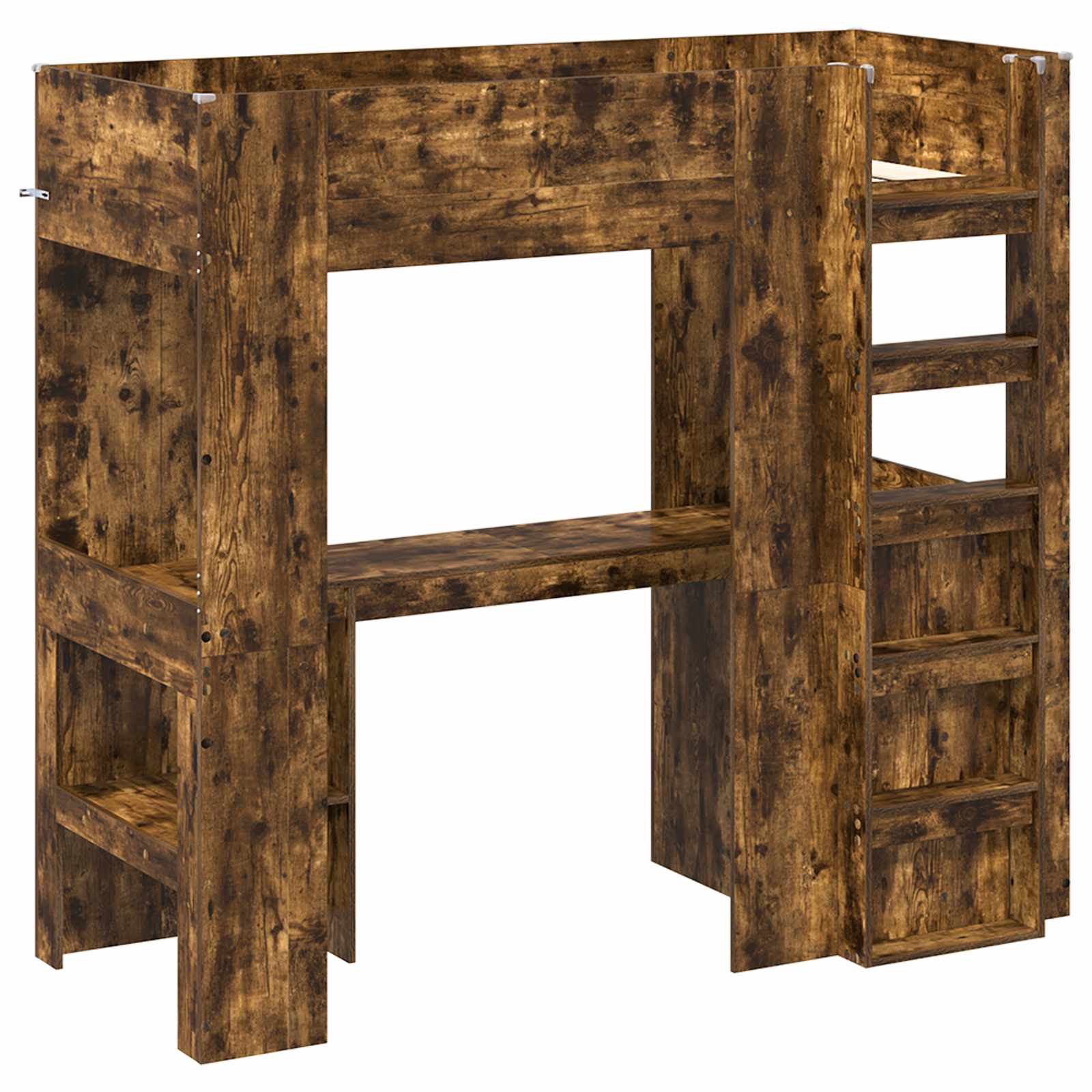 Cadre de lit superposé avec bureau Chêne fumé 75 x 190 cm - XIOS