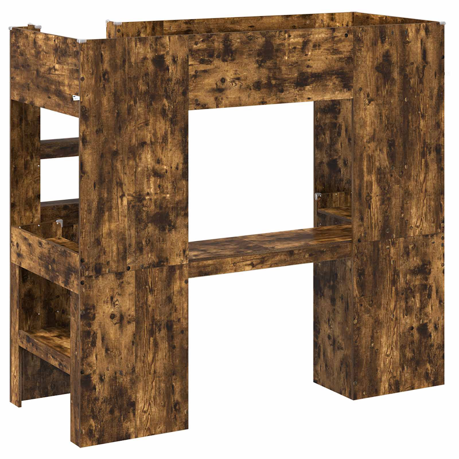 Cadre de lit superposé avec bureau Chêne fumé 75 x 190 cm - XIOS