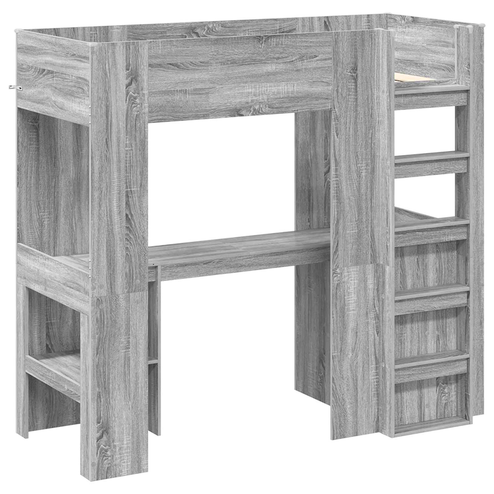 Cadre de lit superposé avec bureau Gris Sonoma 75 x 190 cm - XIOS