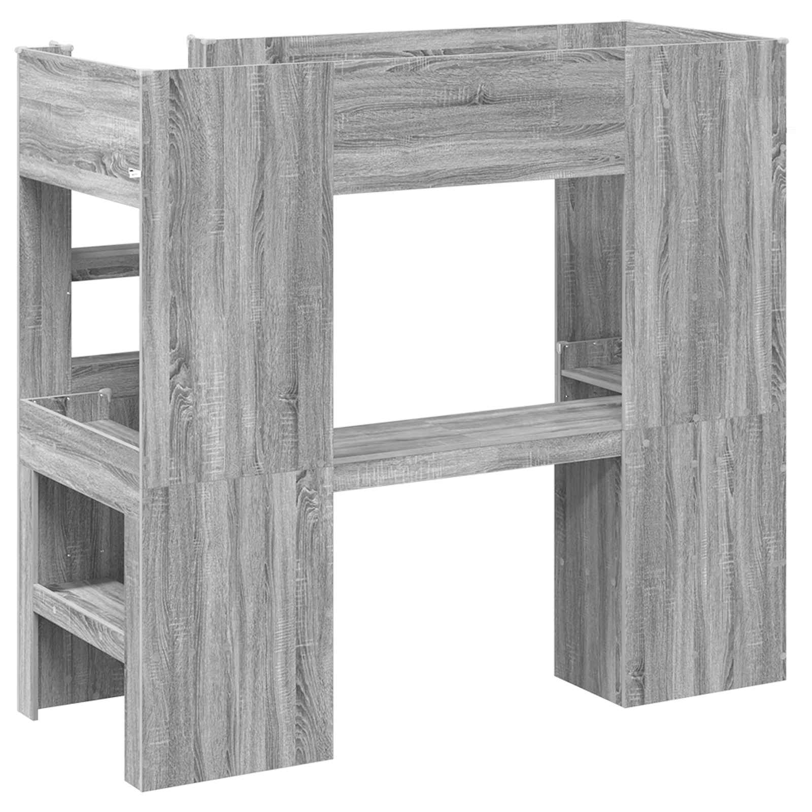 Cadre de lit superposé avec bureau Gris Sonoma 75 x 190 cm - XIOS