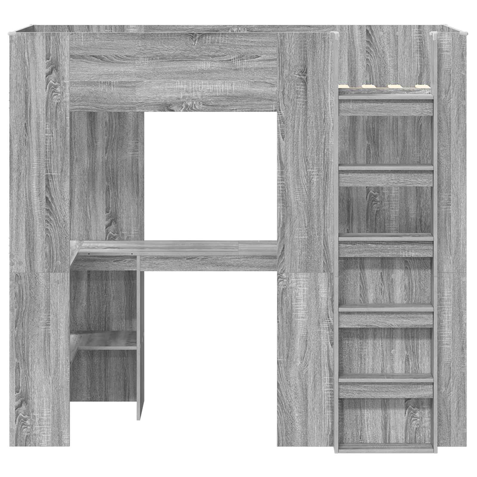 Cadre de lit superposé avec bureau Gris Sonoma 75 x 190 cm - XIOS