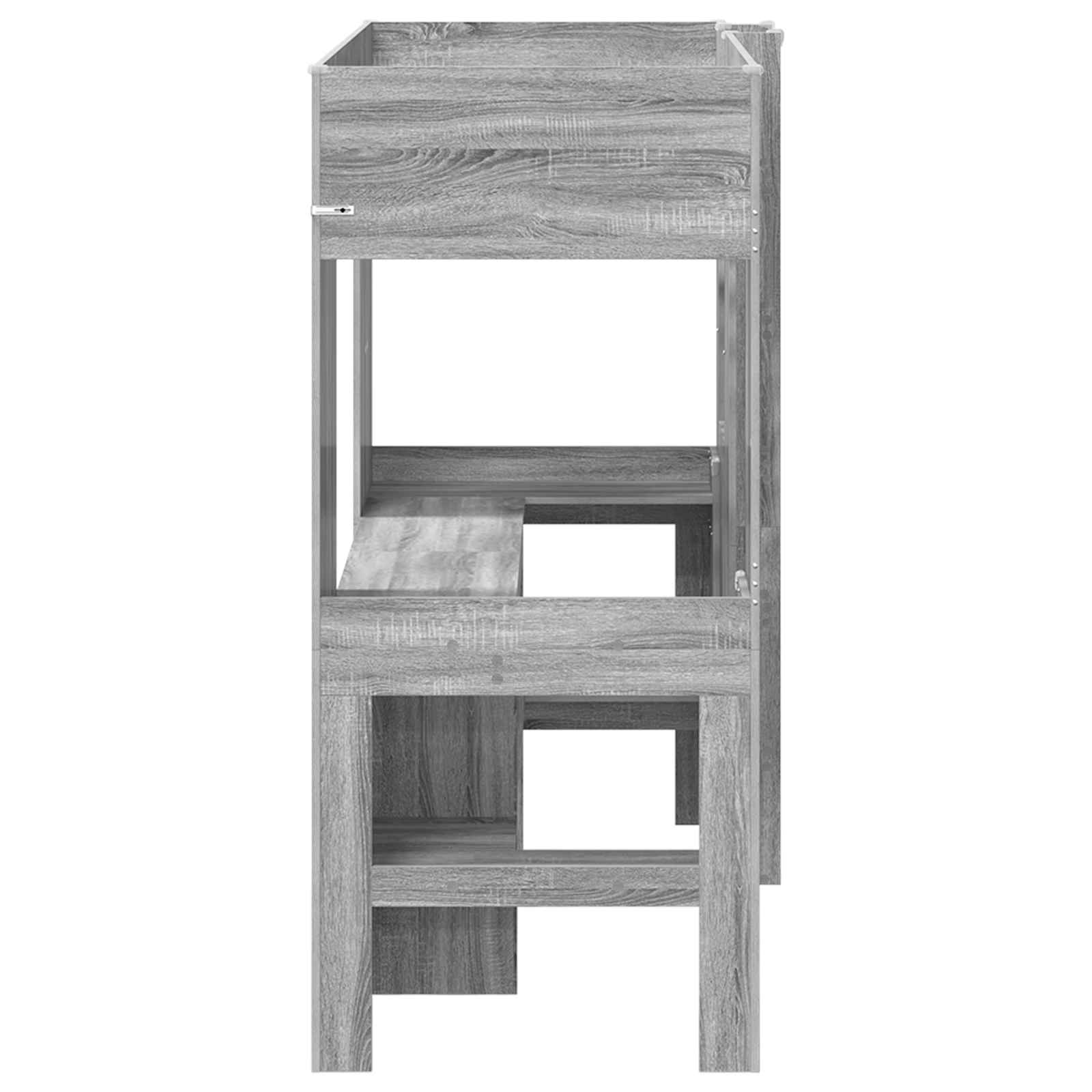 Cadre de lit superposé avec bureau Gris Sonoma 75 x 190 cm - XIOS