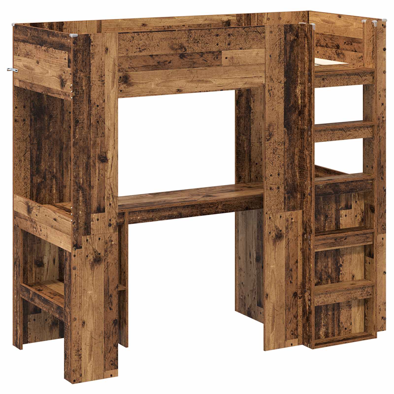 Cadre de lit superposé avec bureau Bois ancien 75 x 190 cm - XIOS