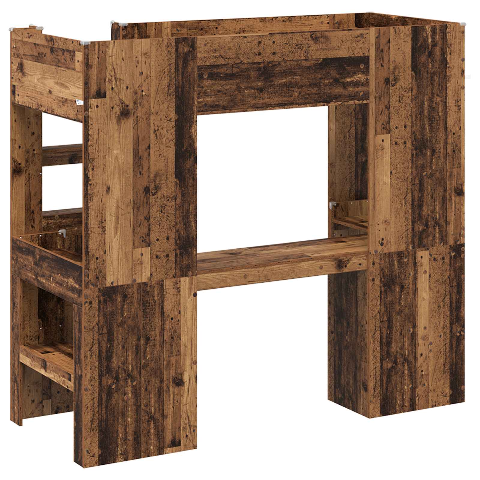 Cadre de lit superposé avec bureau Bois ancien 75 x 190 cm - XIOS